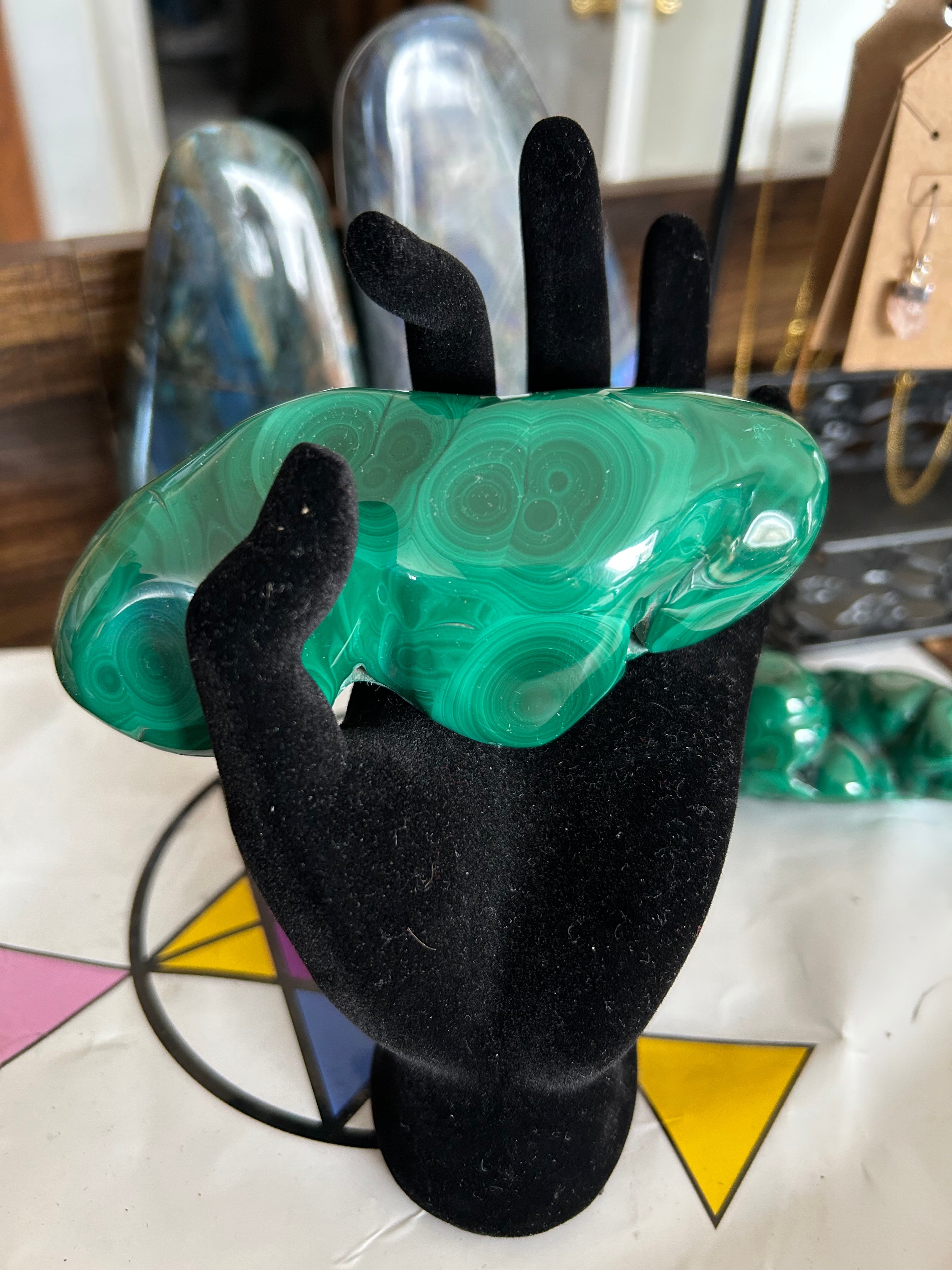 Authentic Polished Malachite Crystal Free Form