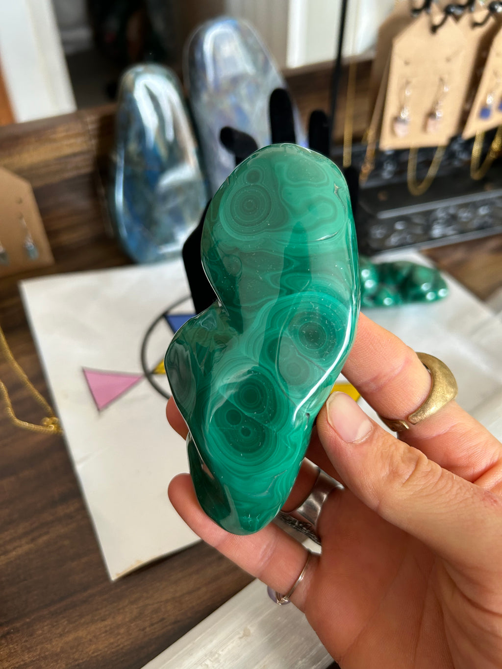 Authentic Polished Malachite Crystal Free Form