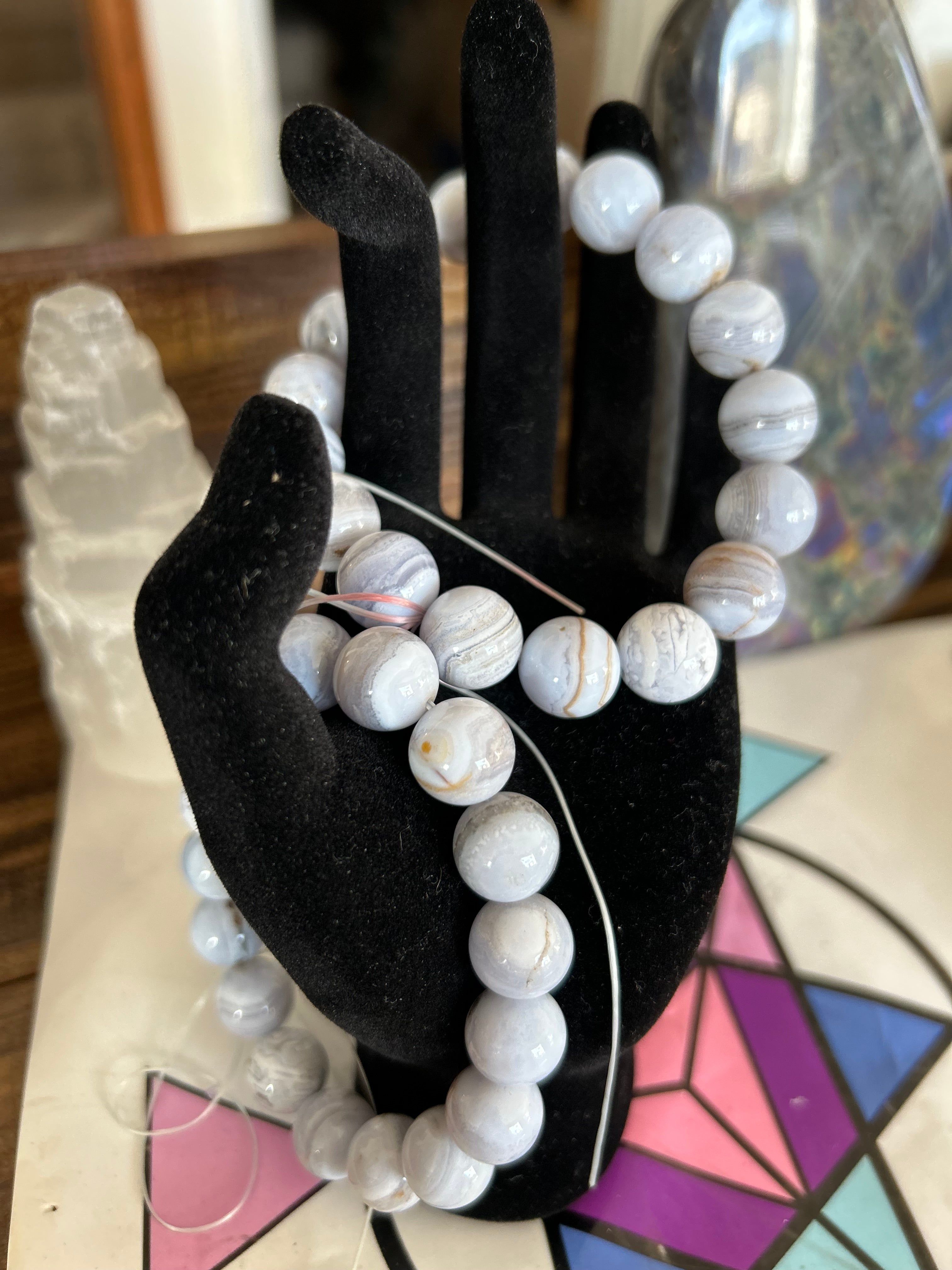 Authentic Blue Lace Agate Crystal Bracelet