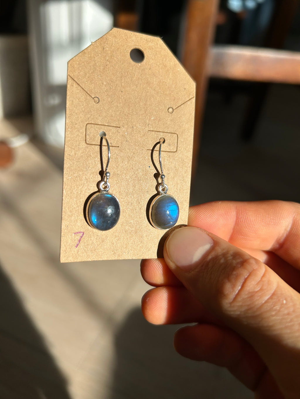 Authentic STUNNING Labradorite Earrings .925 Silver