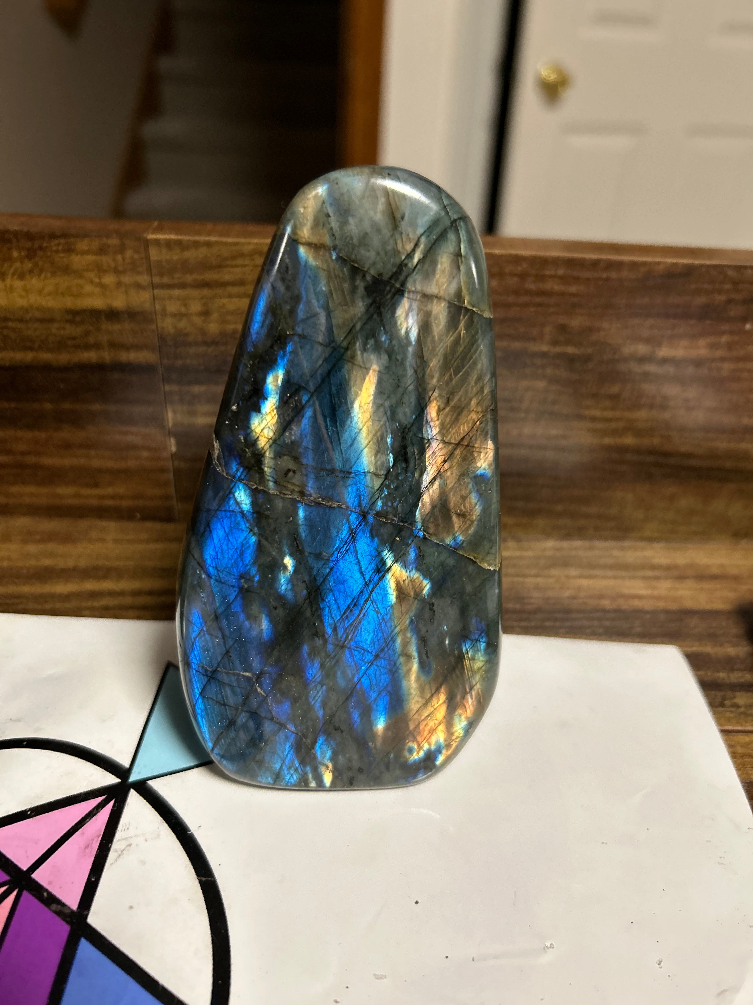 BRIGHT Blue Yellow Labradorite Free Form from Madagascar