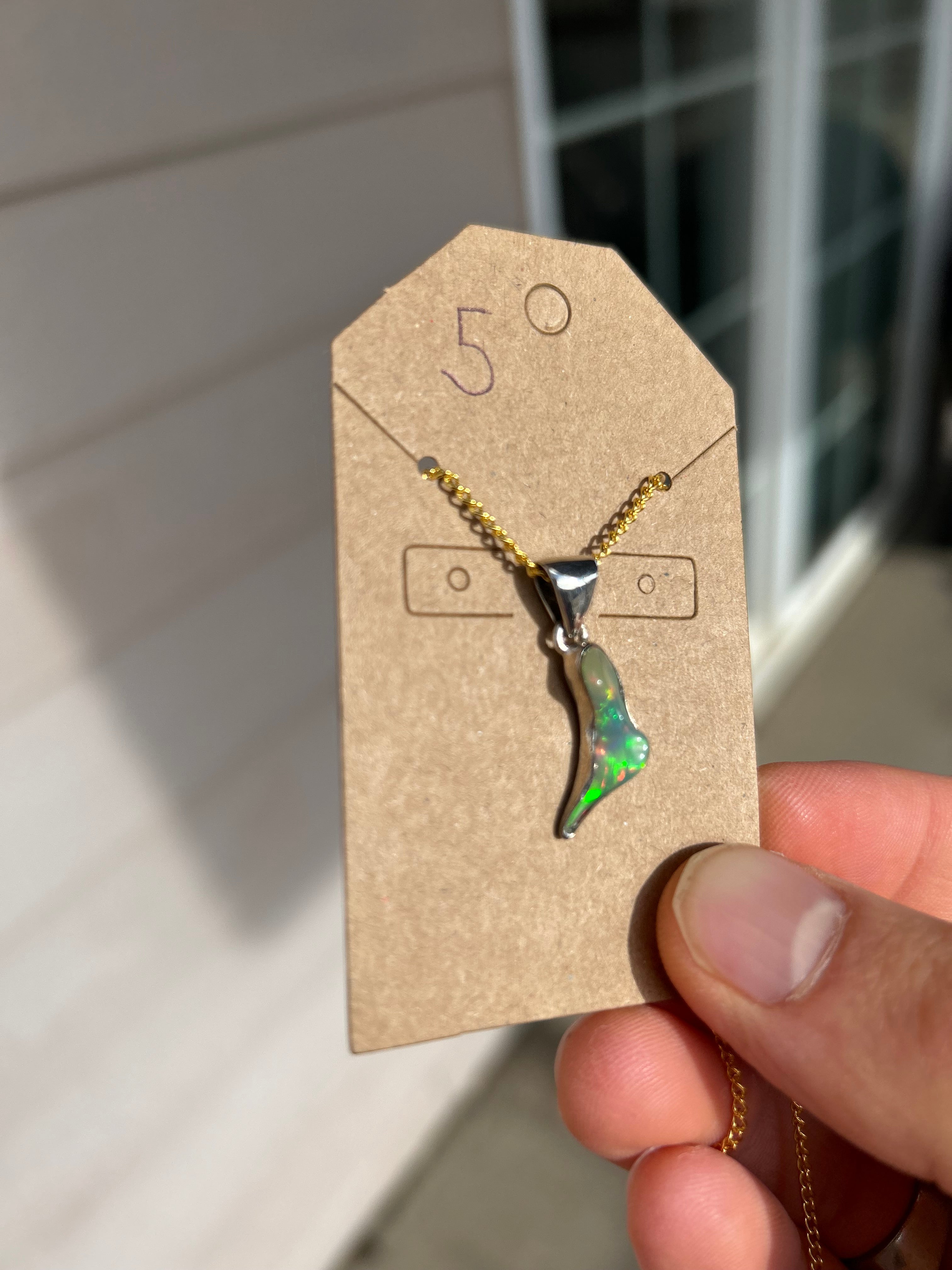 Authentic Ethiopian Opal .925 Sterling Silver Pendant and Necklace