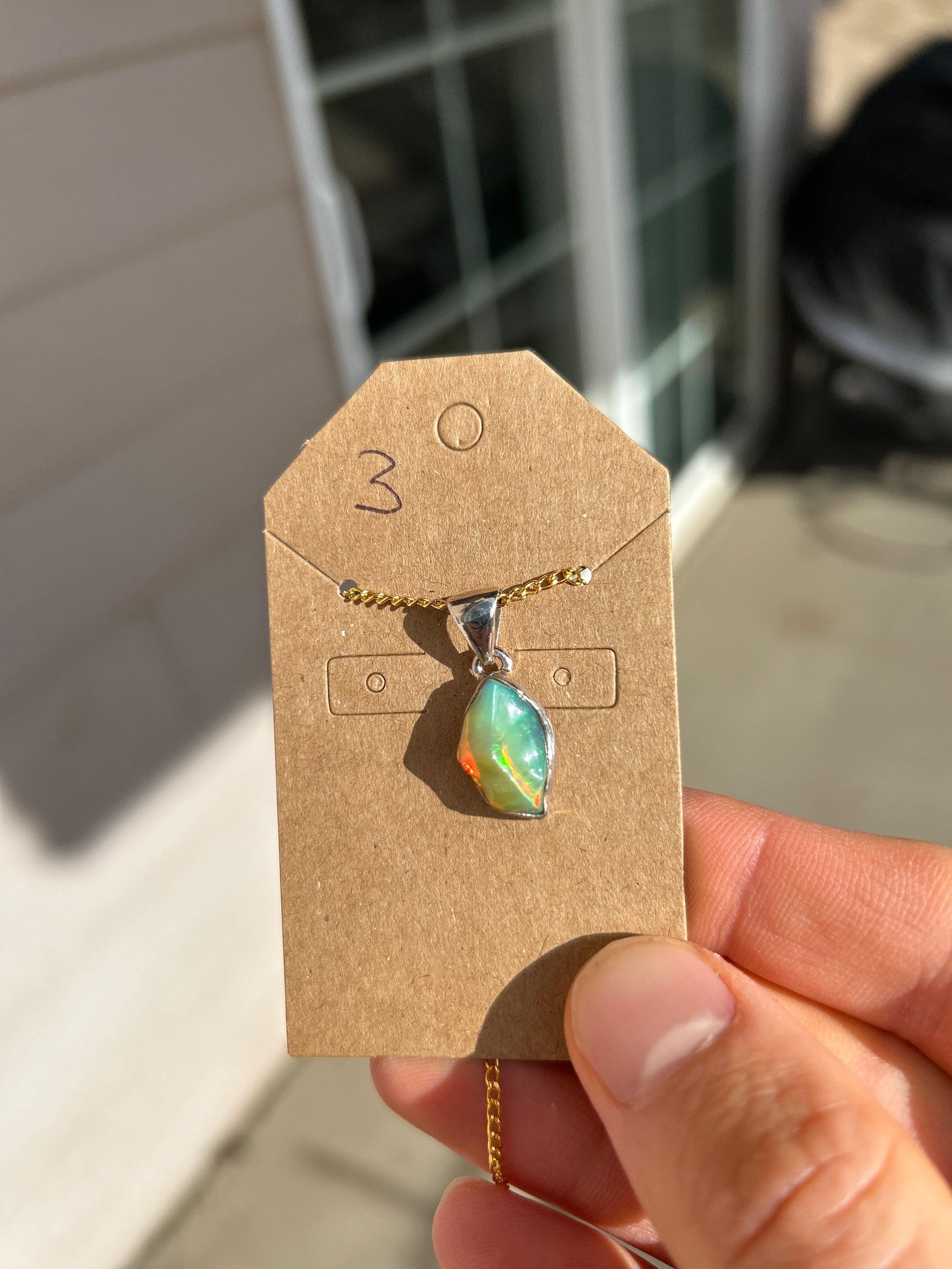 Authentic Ethiopian Opal .925 Sterling Silver Pendant and Necklace
