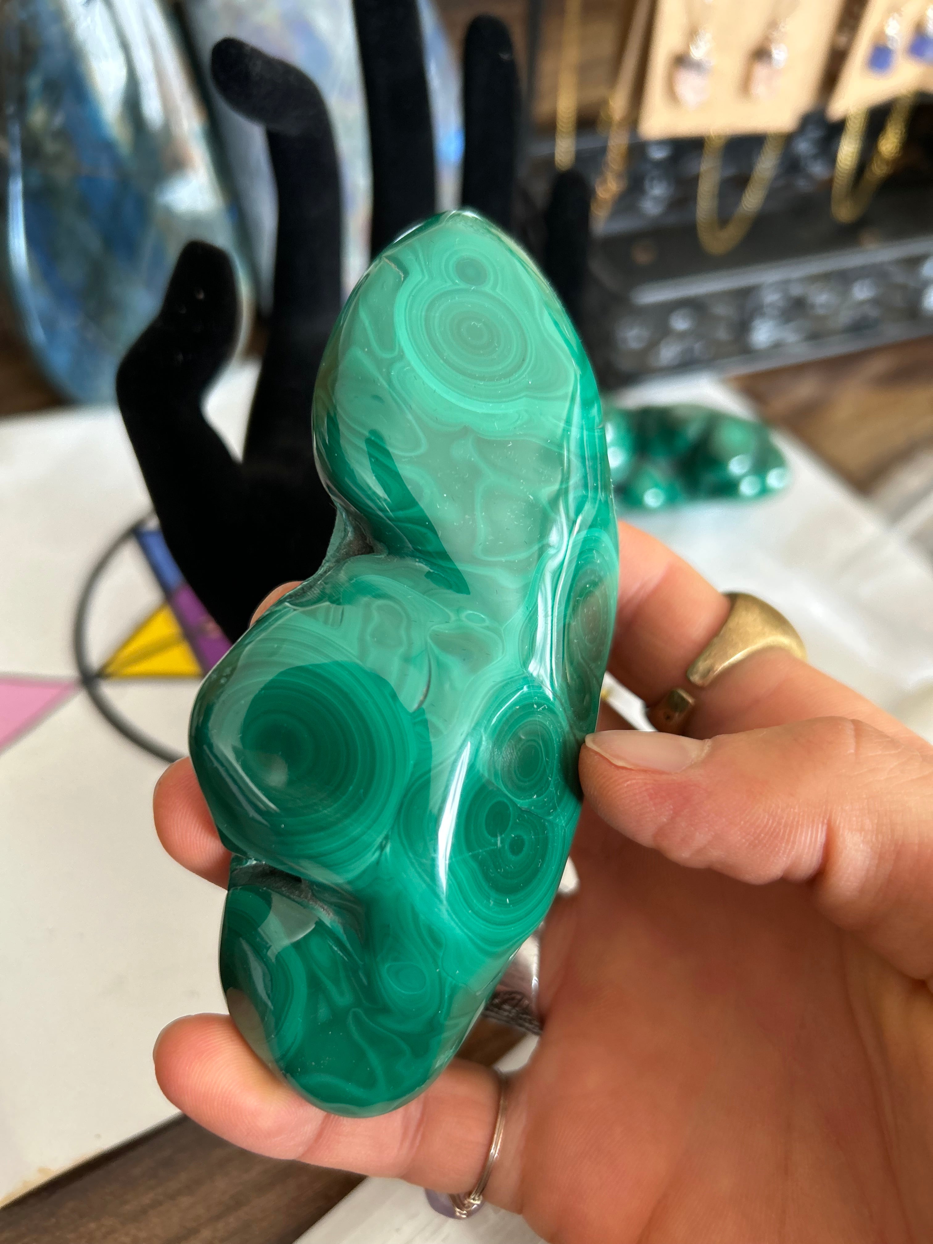 Authentic Polished Malachite Crystal Free Form