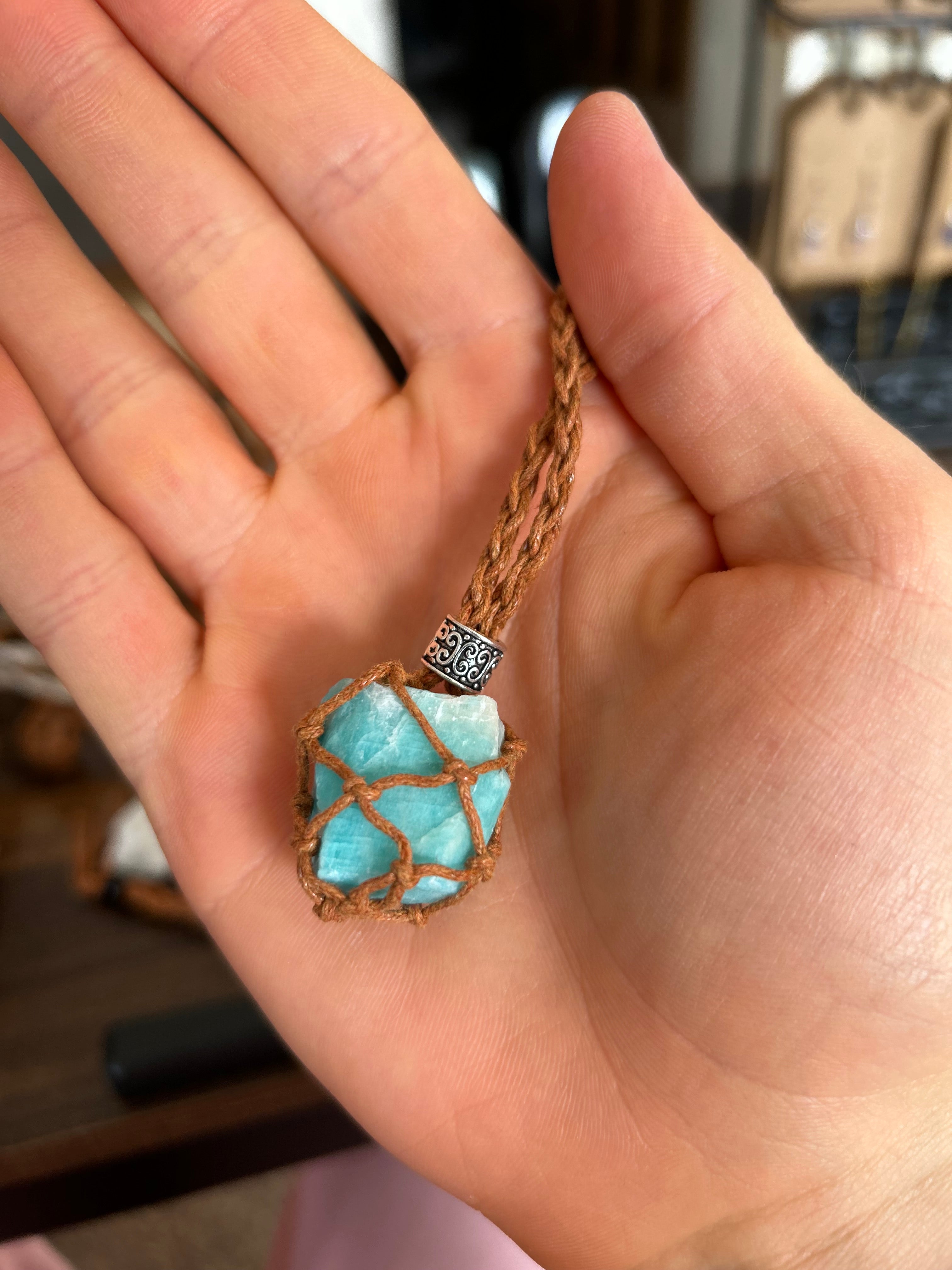 Blue Amazonite (CO) Crystal Adjustable Necklace