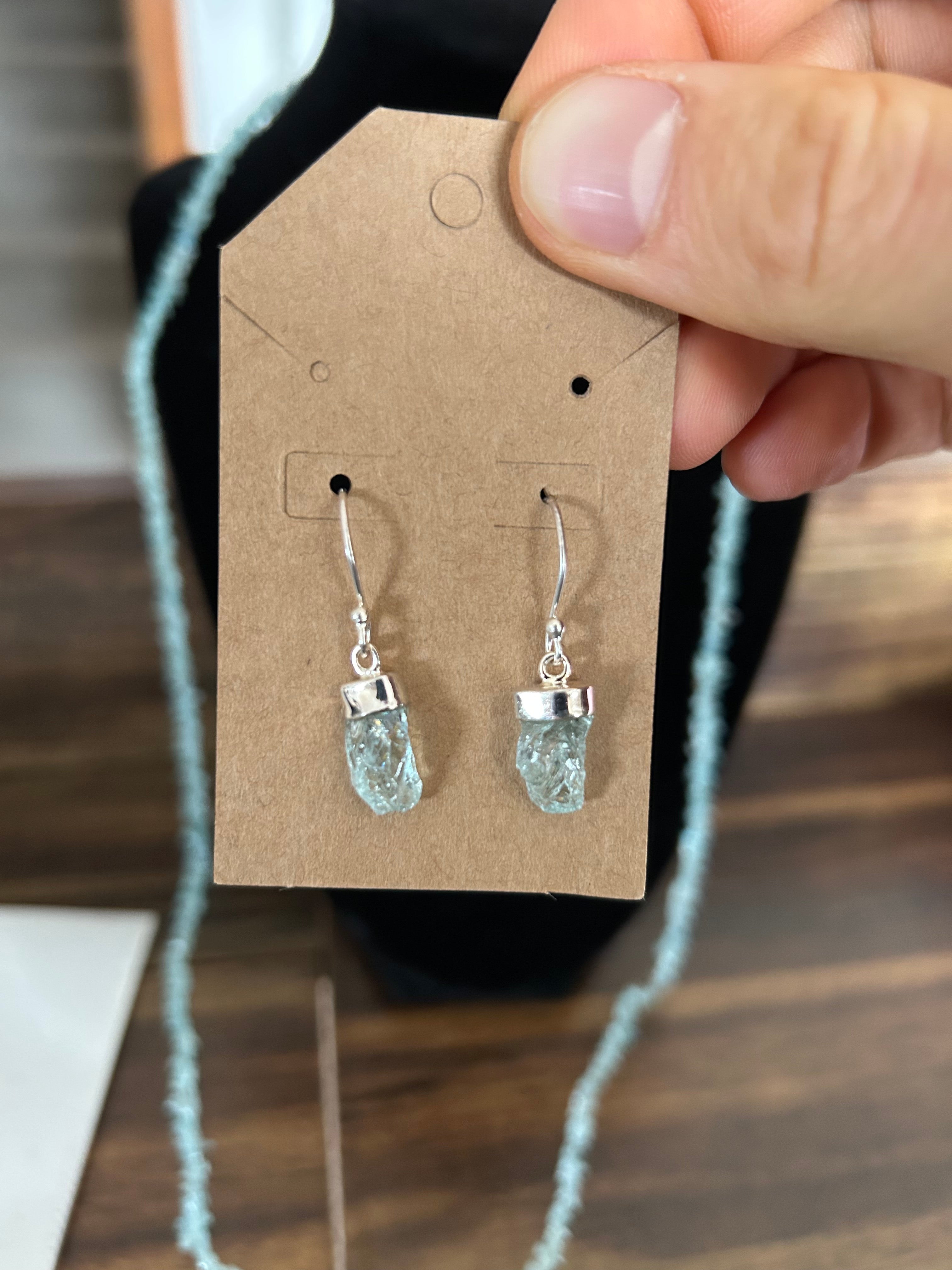THROAT CHAKRA Authentic Aquamarine .925 Sterling Silver Earrings