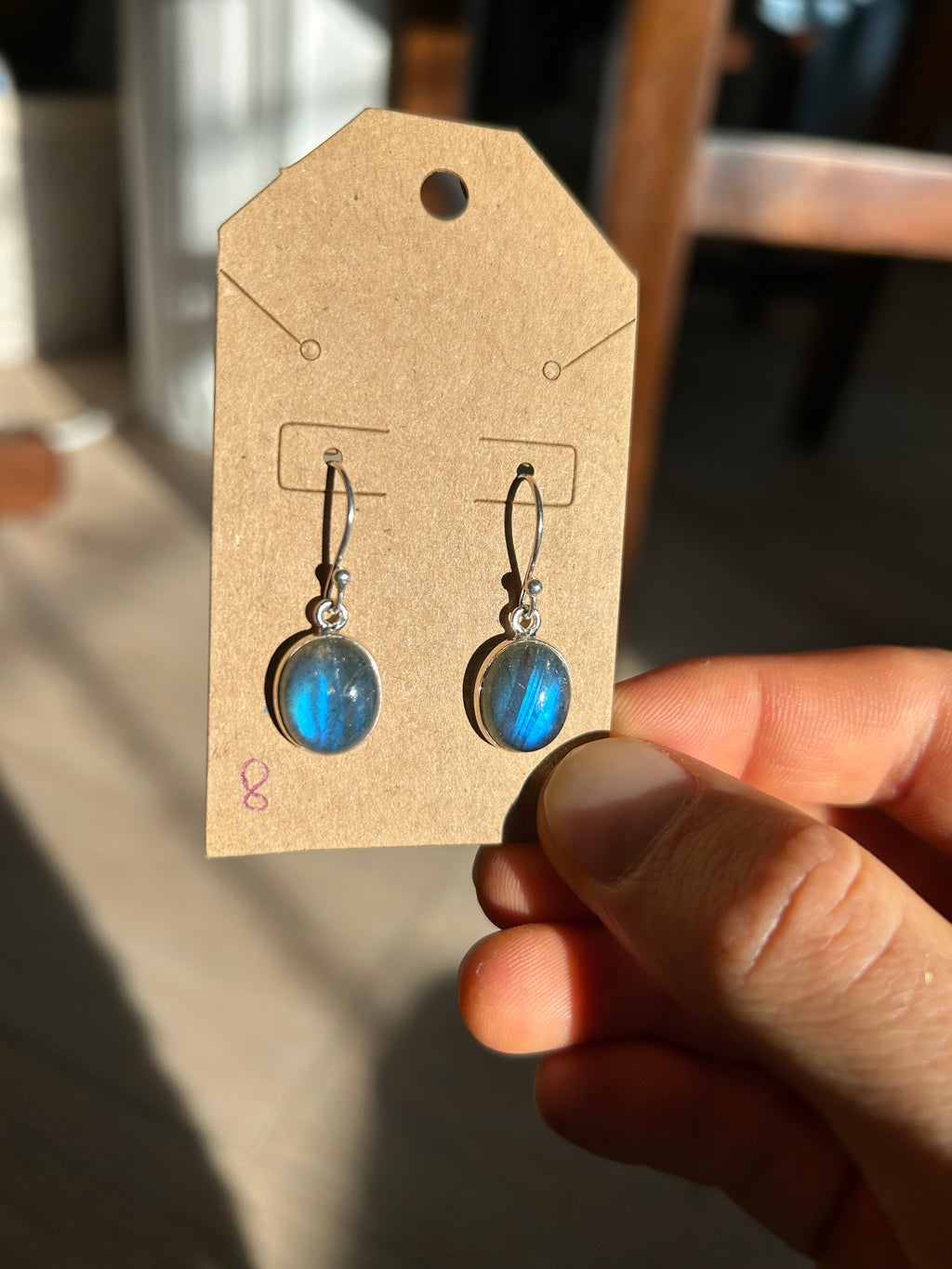 Authentic STUNNING Labradorite Earrings .925 Silver