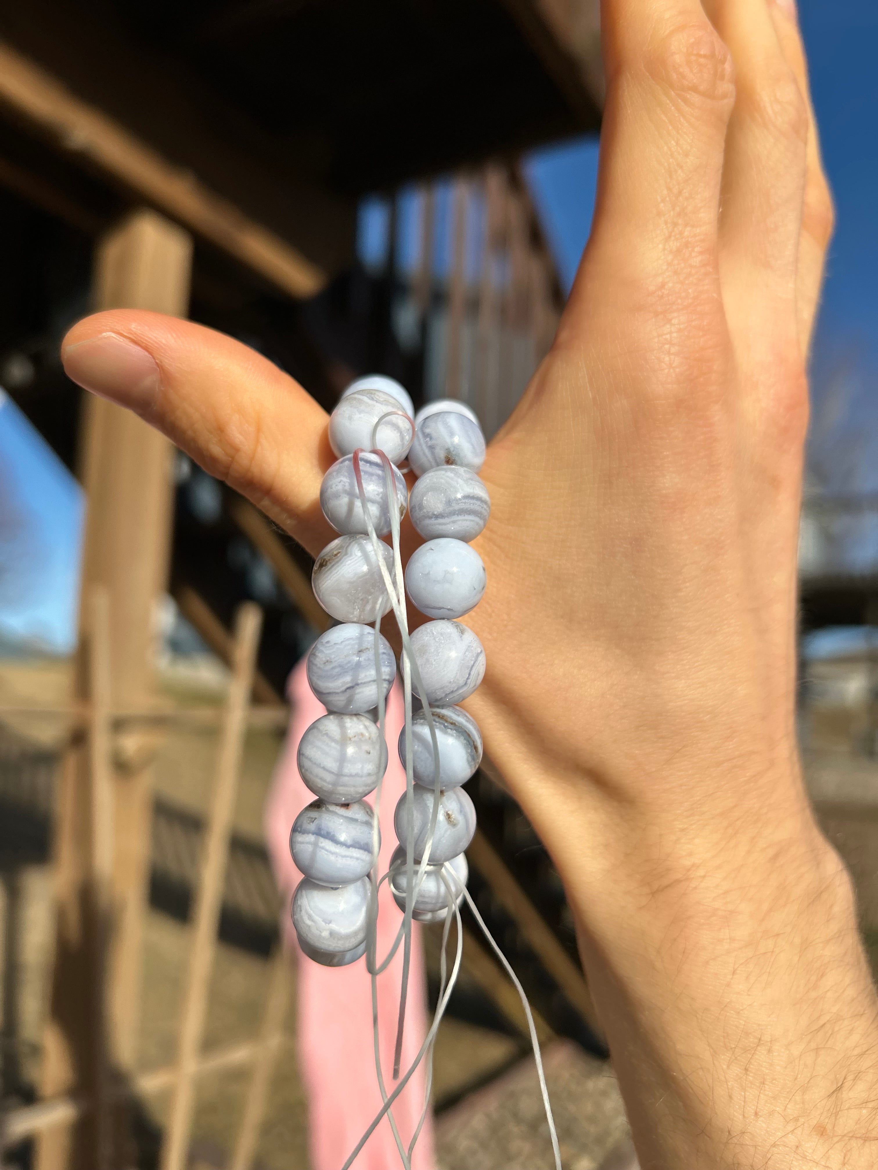 Authentic Blue Lace Agate Crystal Bracelet