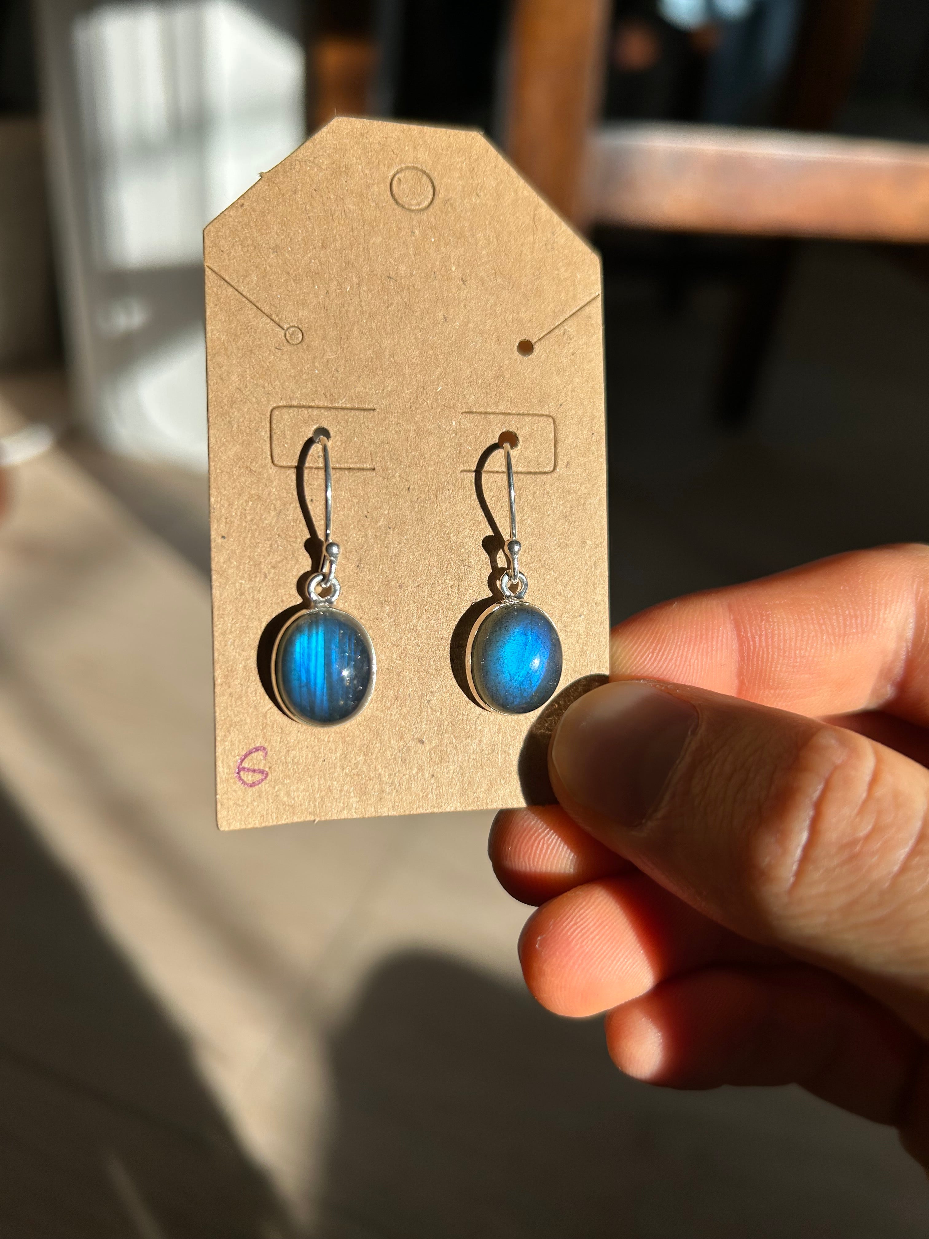 Authentic STUNNING Labradorite Earrings .925 Silver