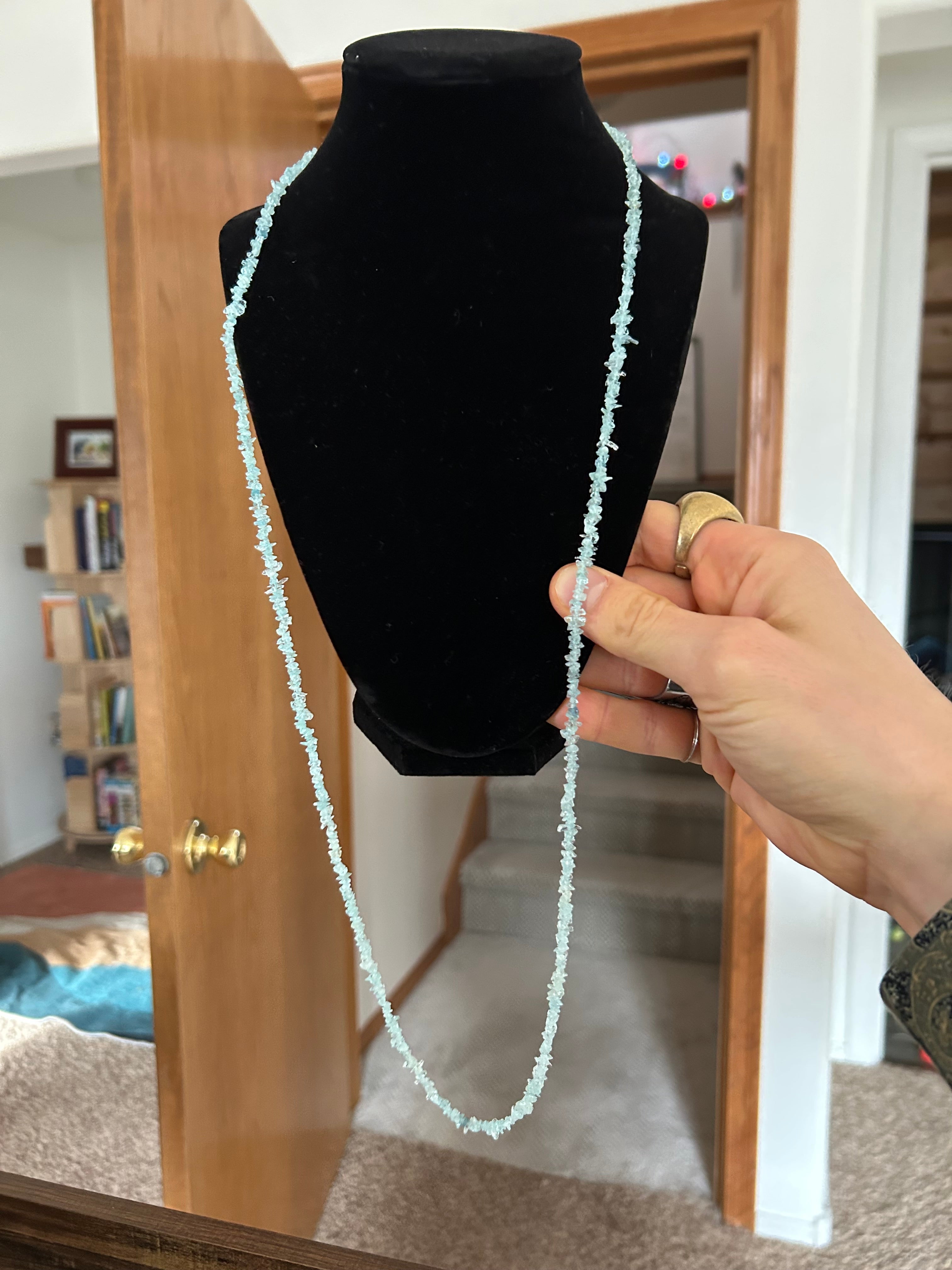 THROAT CHAKRA Beautiful Aquamarine Necklace! Aries Birthstone Calming Jewelry