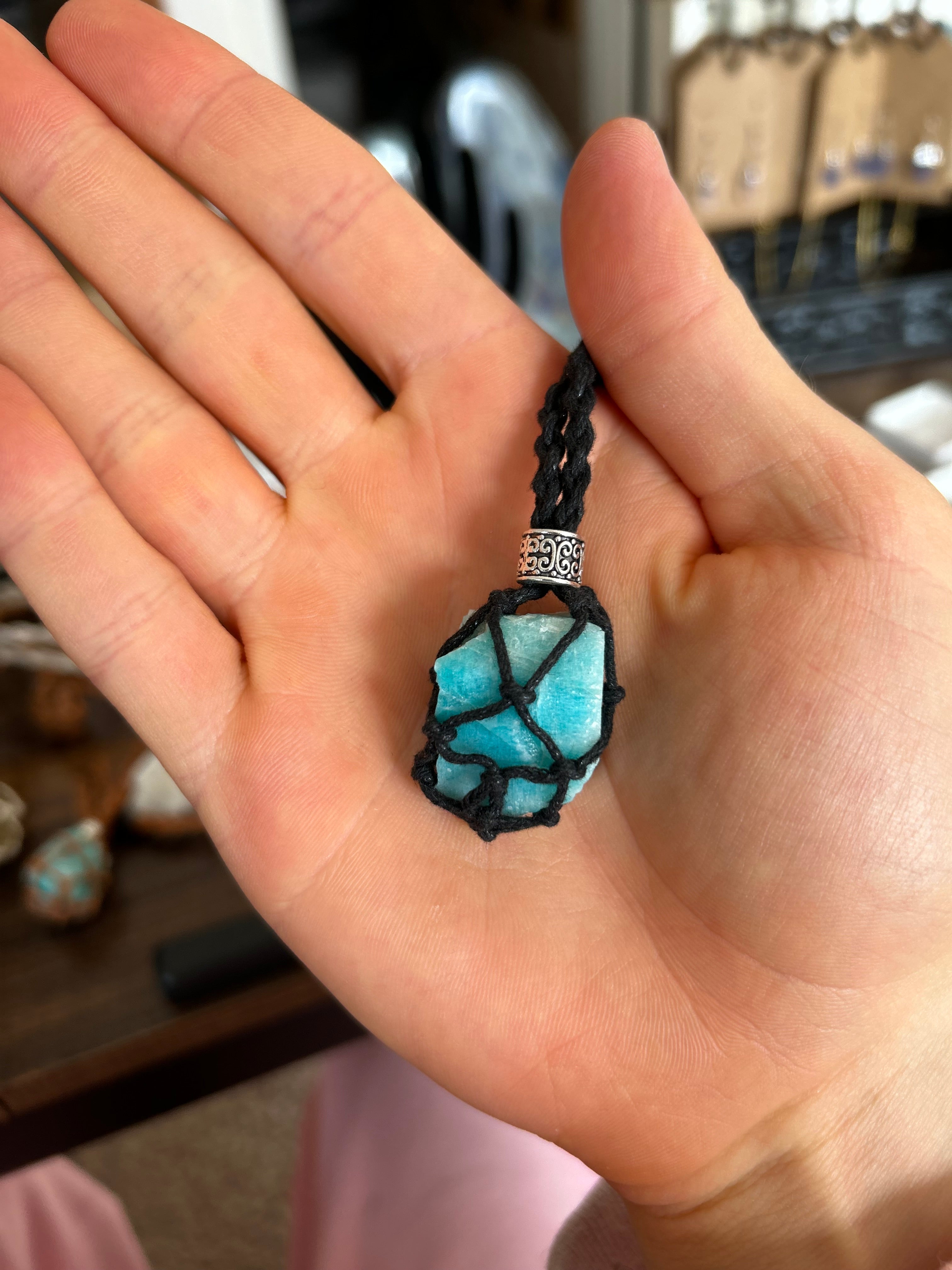 Blue Amazonite (CO) Crystal Adjustable Necklace