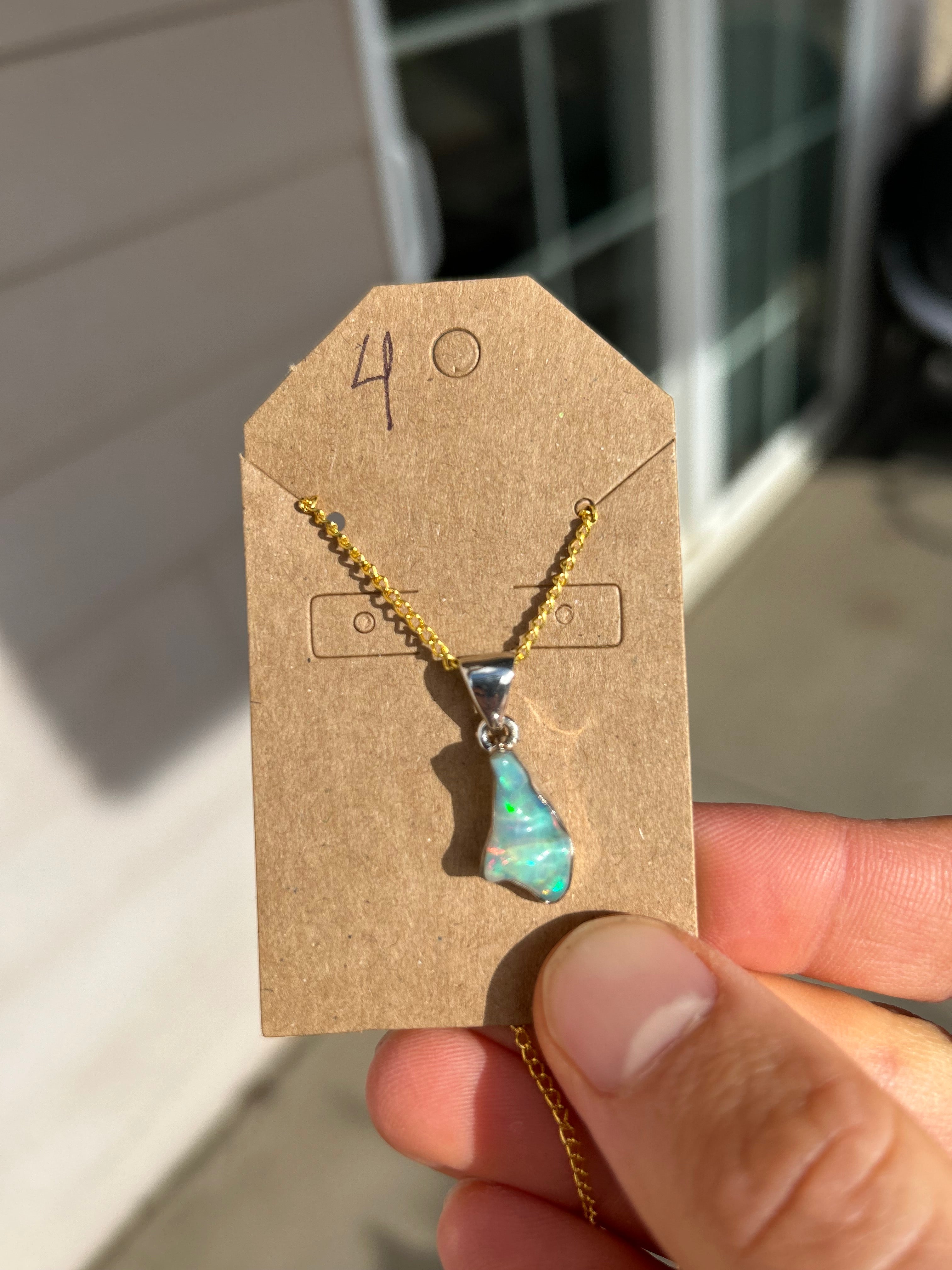 Authentic Ethiopian Opal .925 Sterling Silver Pendant and Necklace