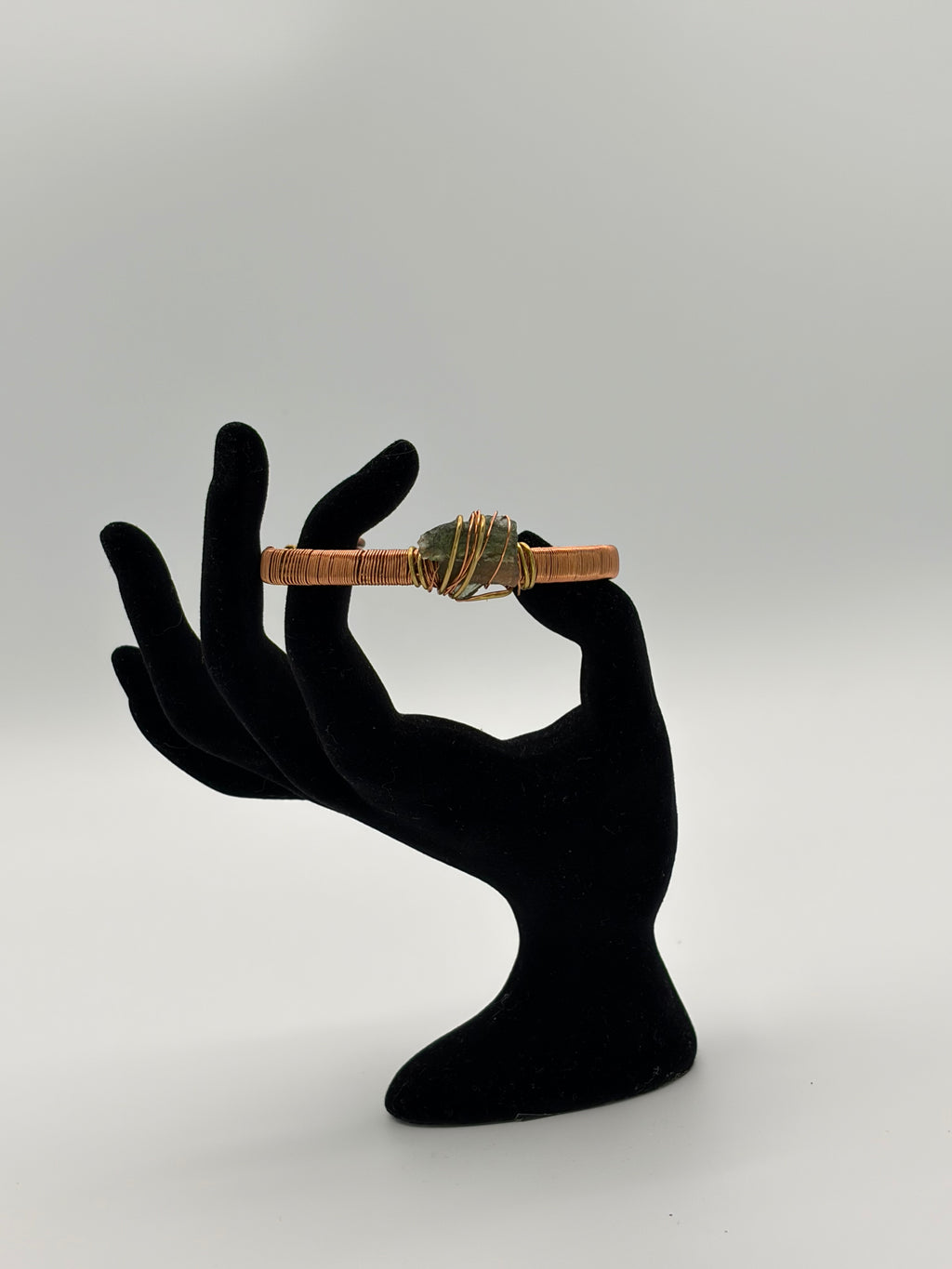 Handmade Copper-Brass Bracelet with Moldavite