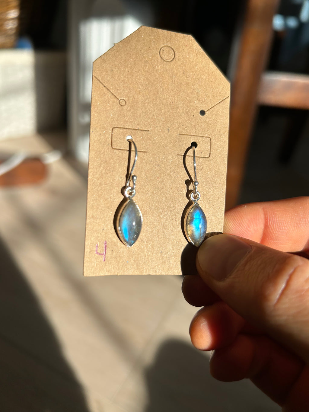 Authentic STUNNING Labradorite Earrings .925 Silver