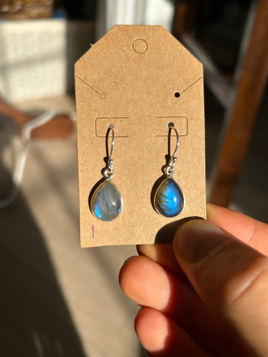 Authentic STUNNING Labradorite Earrings .925 Silver