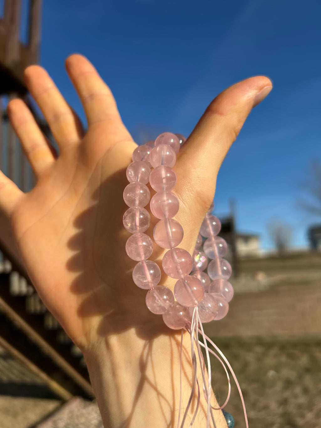 Authentic Rose Quartz Crystal Bracelet