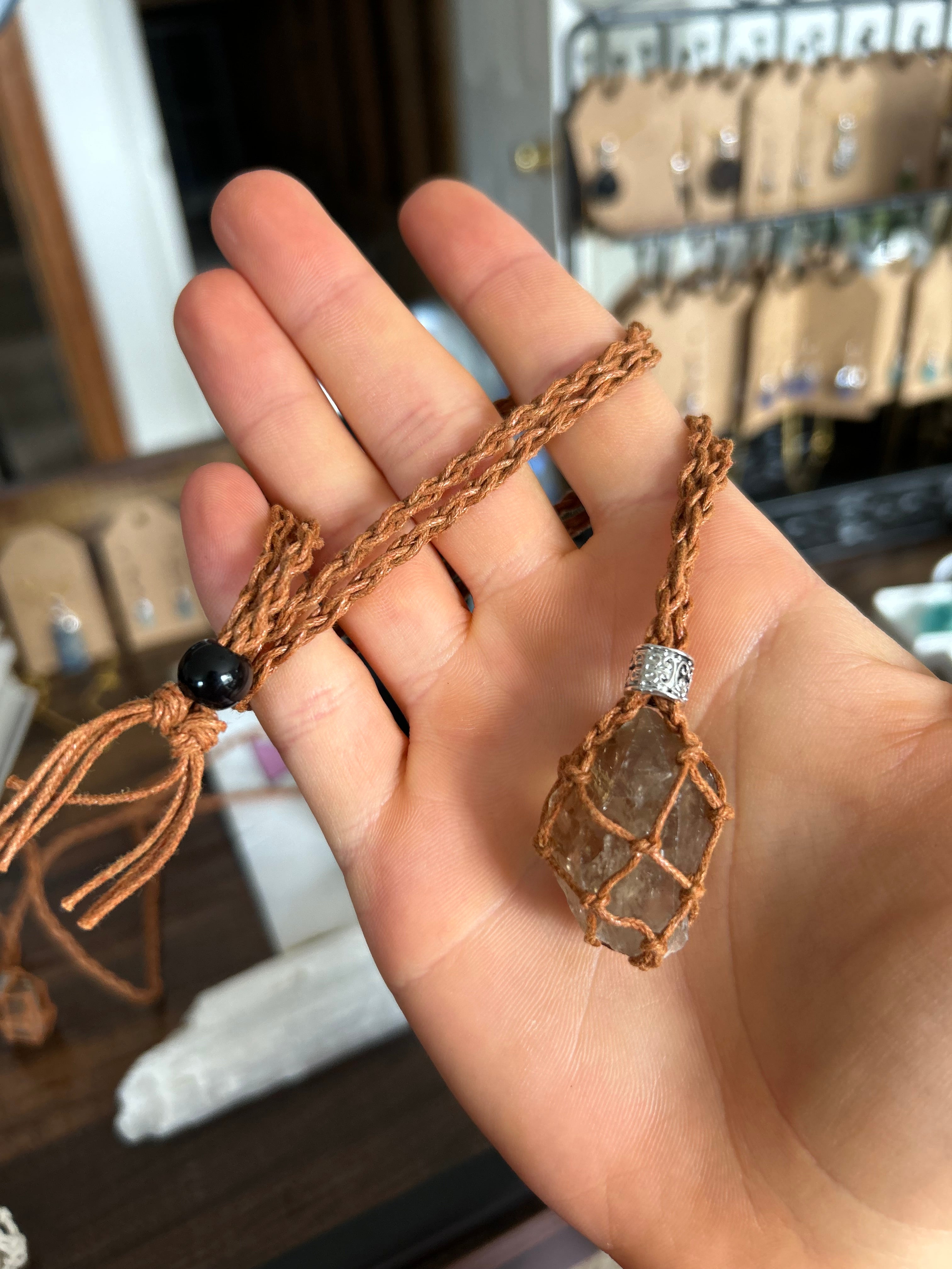 Authentic Natural Congo Kundalini Citrine Crystal Adjustable Necklace
