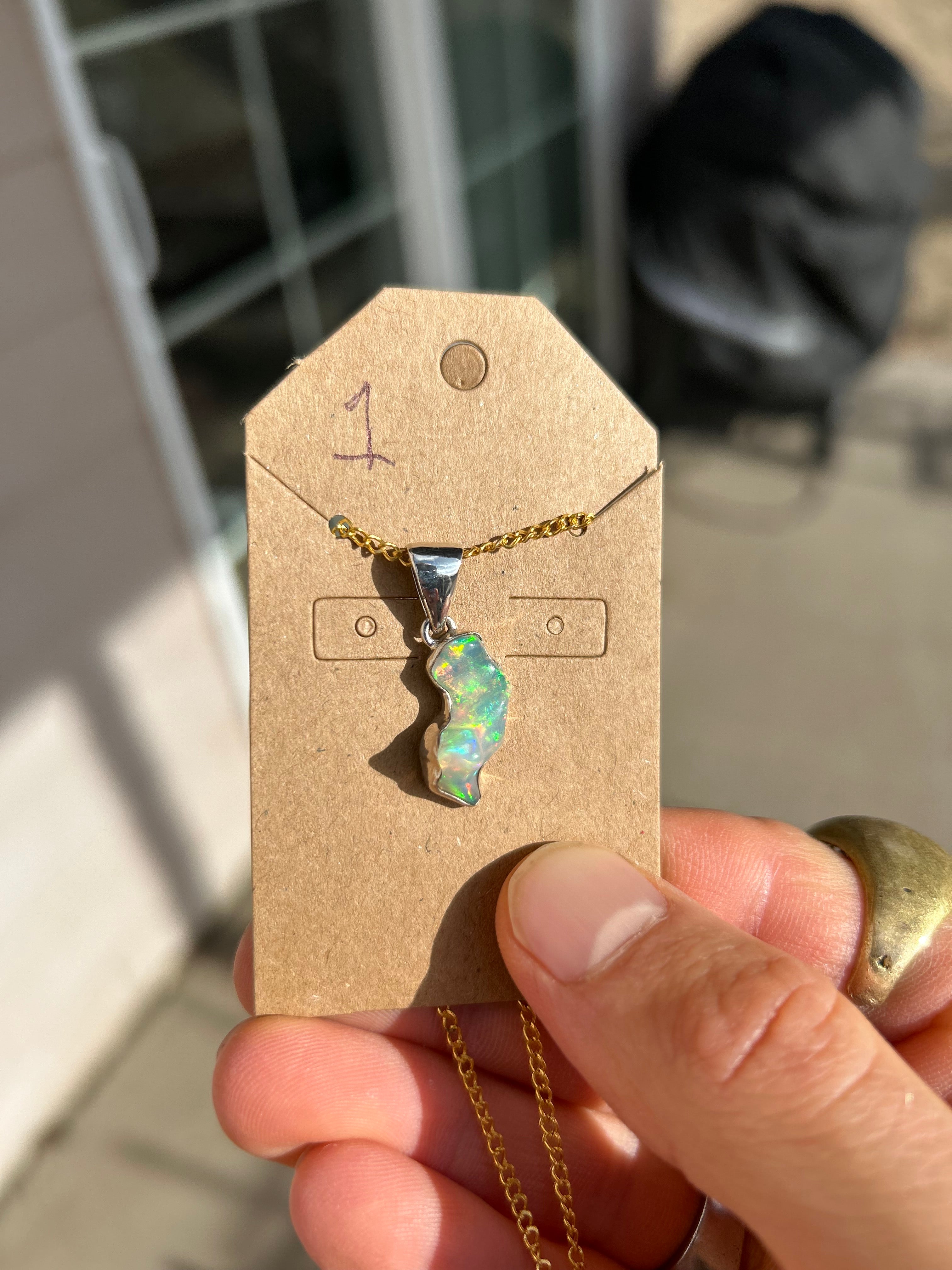 Authentic Ethiopian Opal .925 Sterling Silver Pendant and Necklace