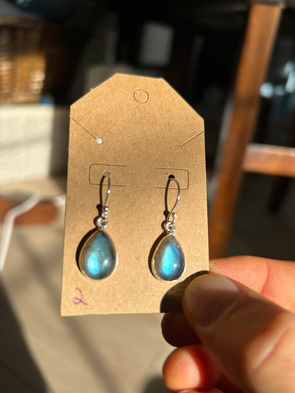 Authentic STUNNING Labradorite Earrings .925 Silver