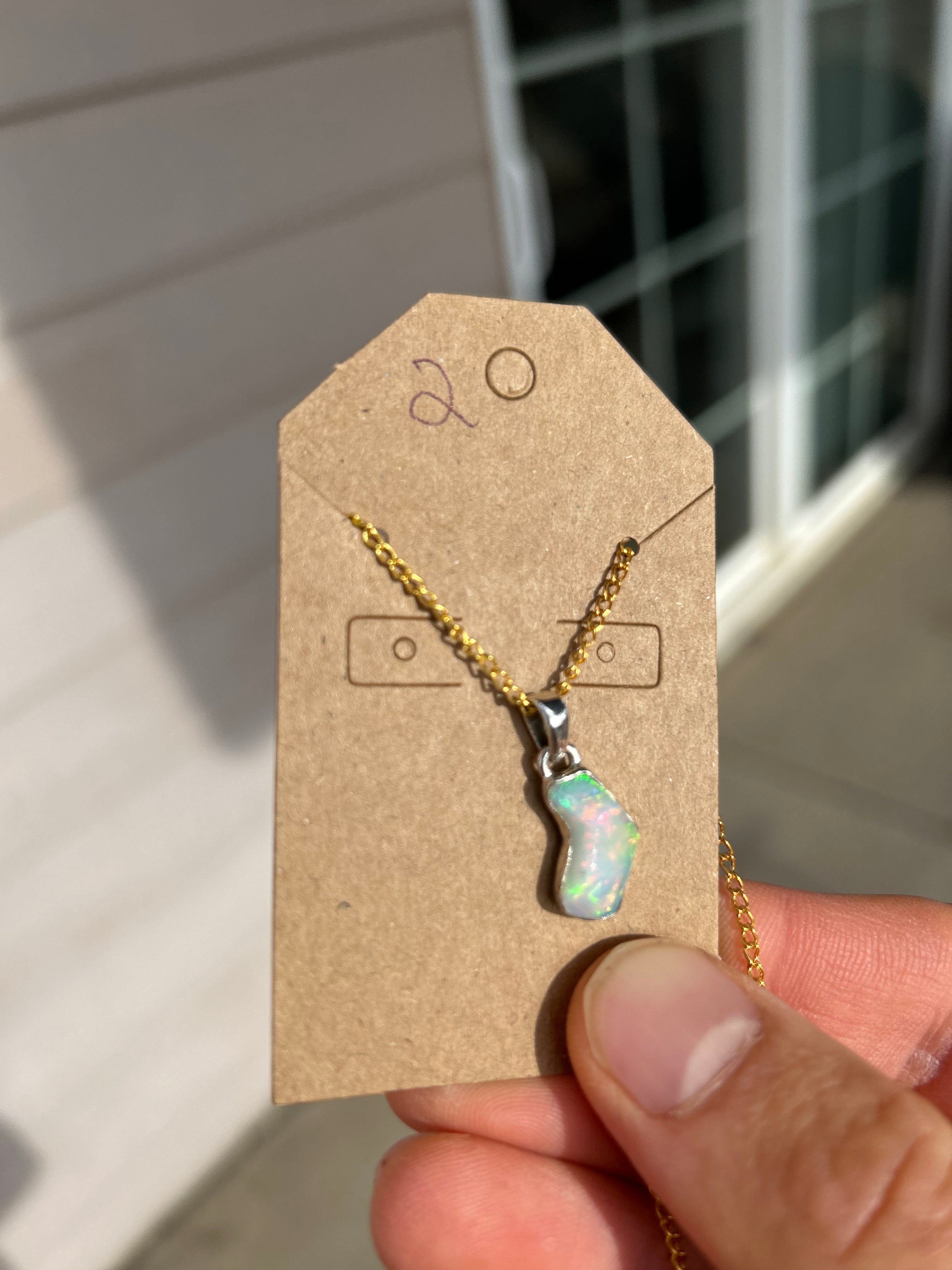 Authentic Ethiopian Opal .925 Sterling Silver Pendant and Necklace