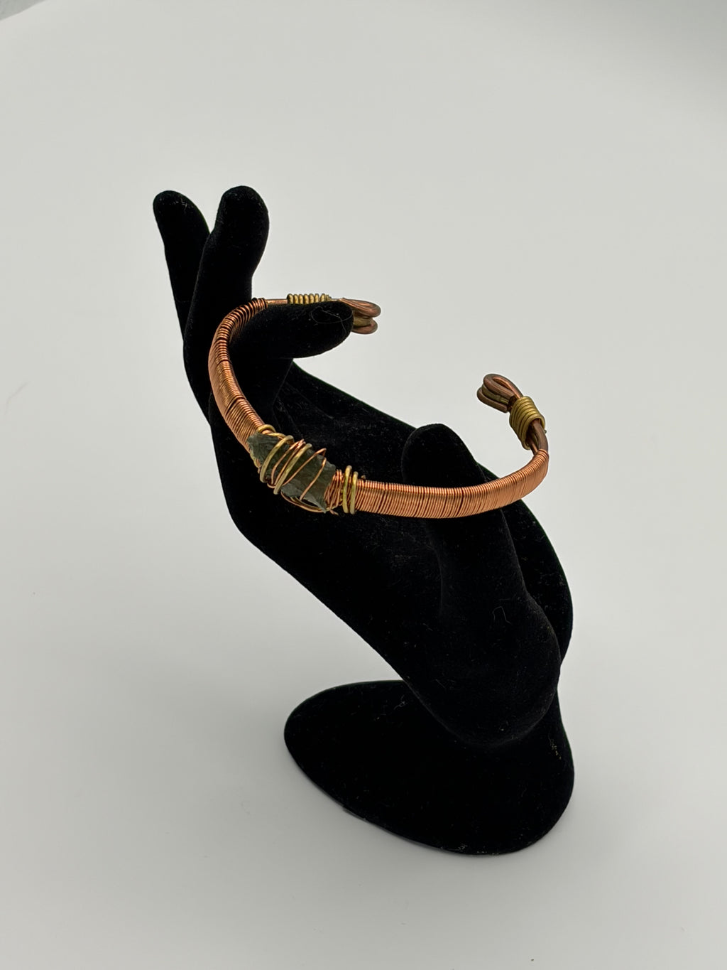 Handmade Copper-Brass Bracelet with Moldavite