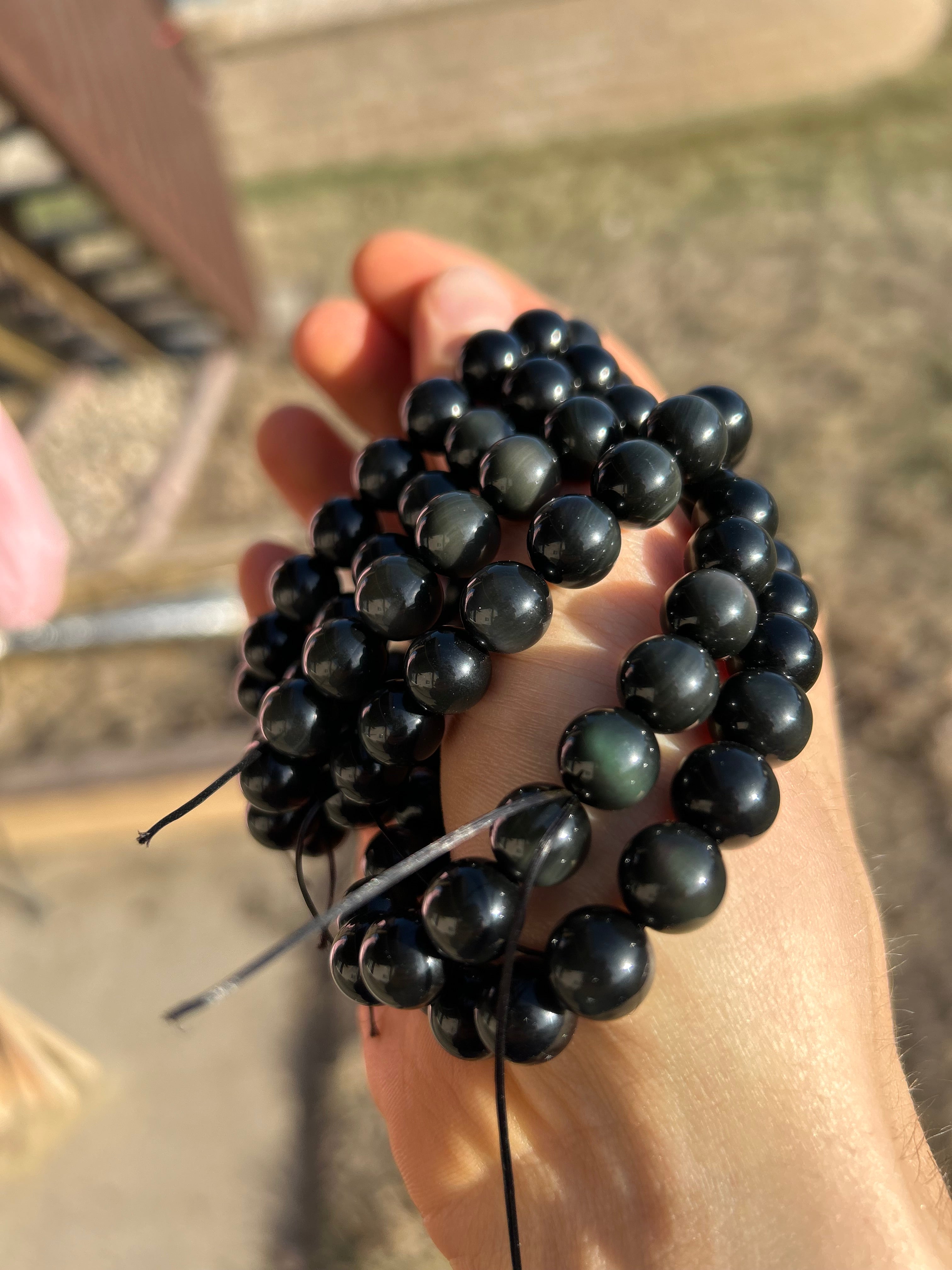 Flashy Rainbow Obsidian Bracelet