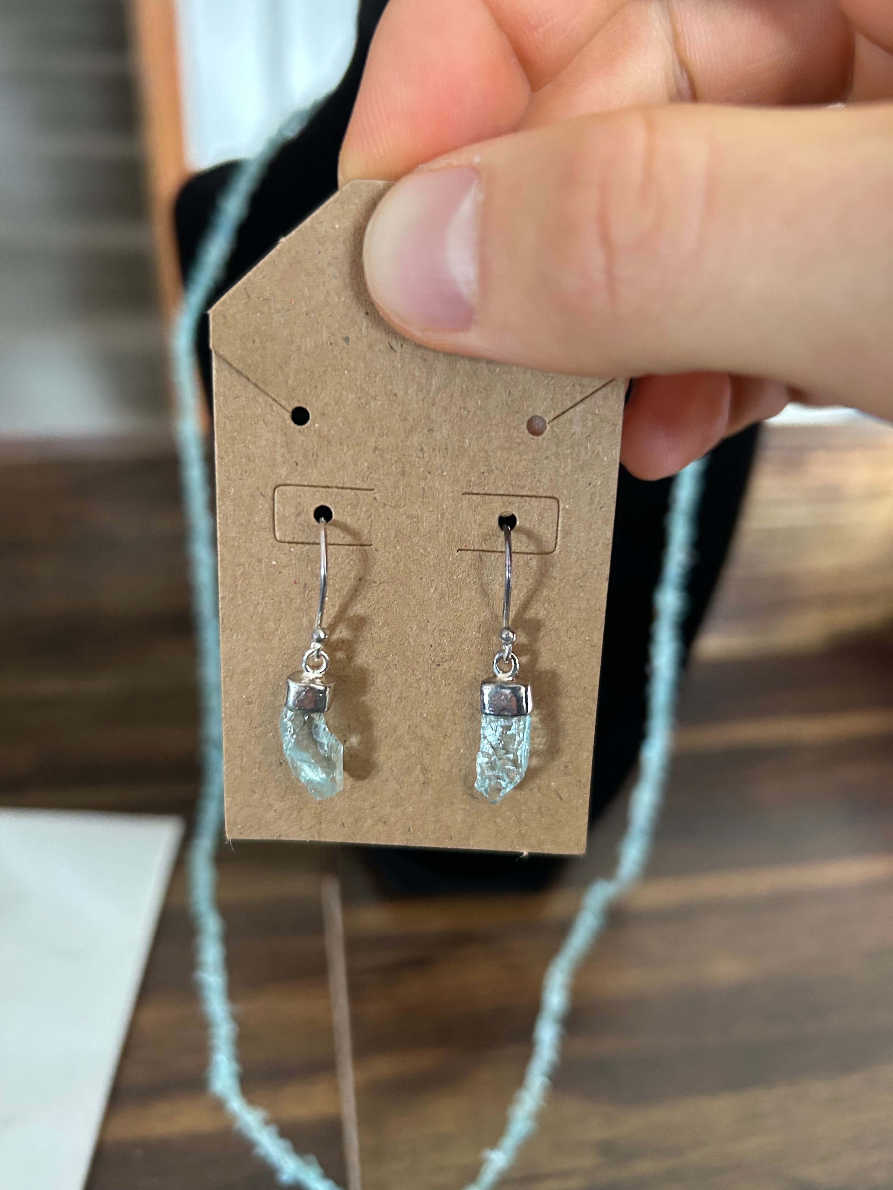 THROAT CHAKRA Authentic Aquamarine .925 Sterling Silver Earrings