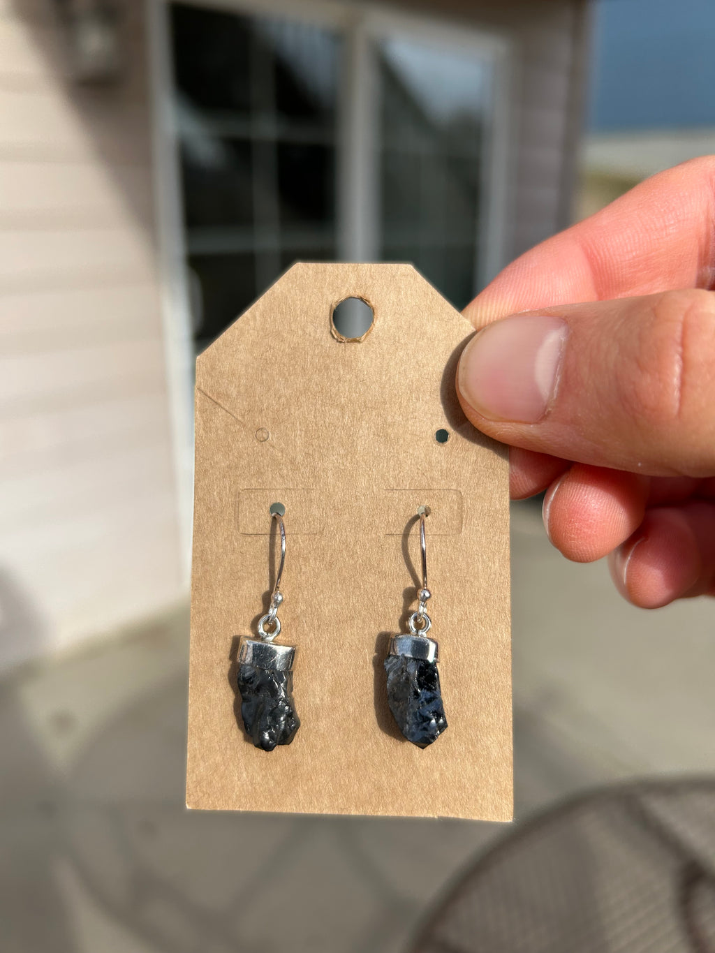 Authentic Shungite .925 Sterling Silver Earrings