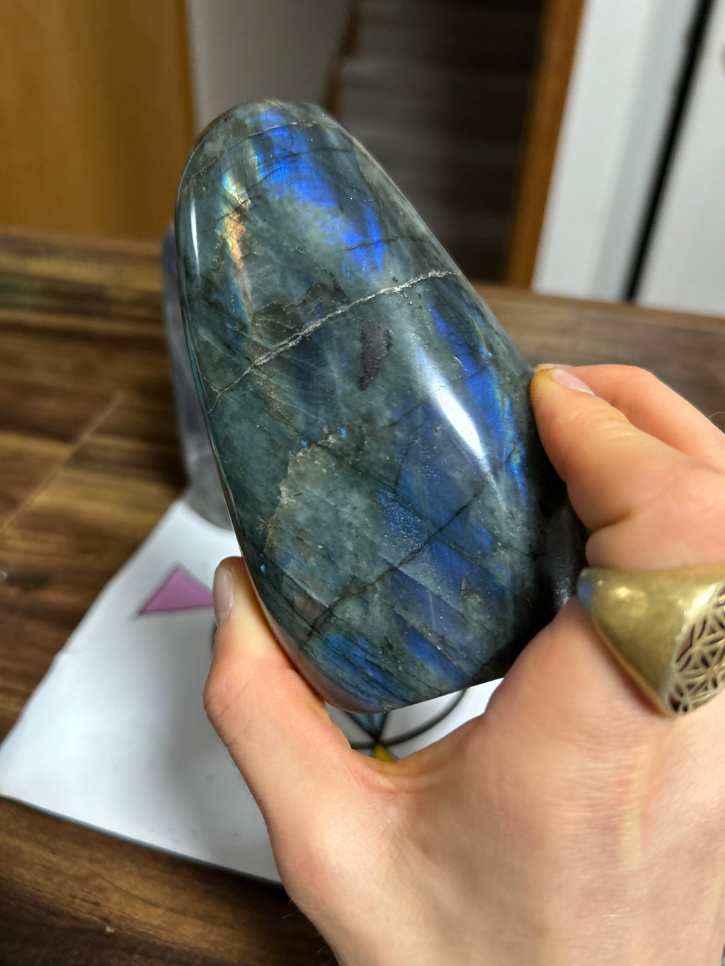 BRIGHT Blue Yellow Labradorite Free Form from Madagascar