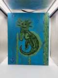 “Axolotl in Flow” Original Canvas Art By Arion