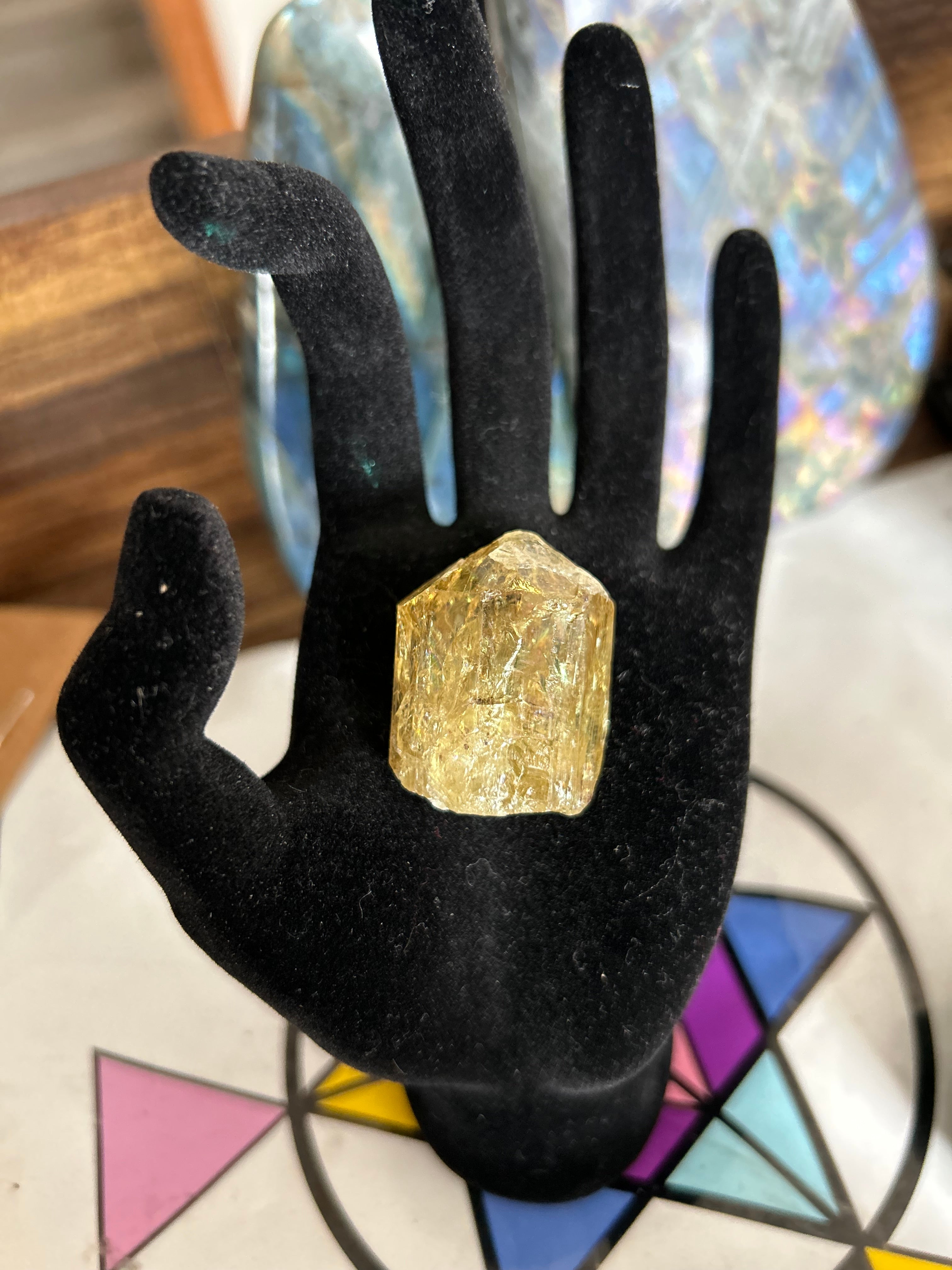 RAINBOW Golden Green Apatite Crystal Adjustable Necklace