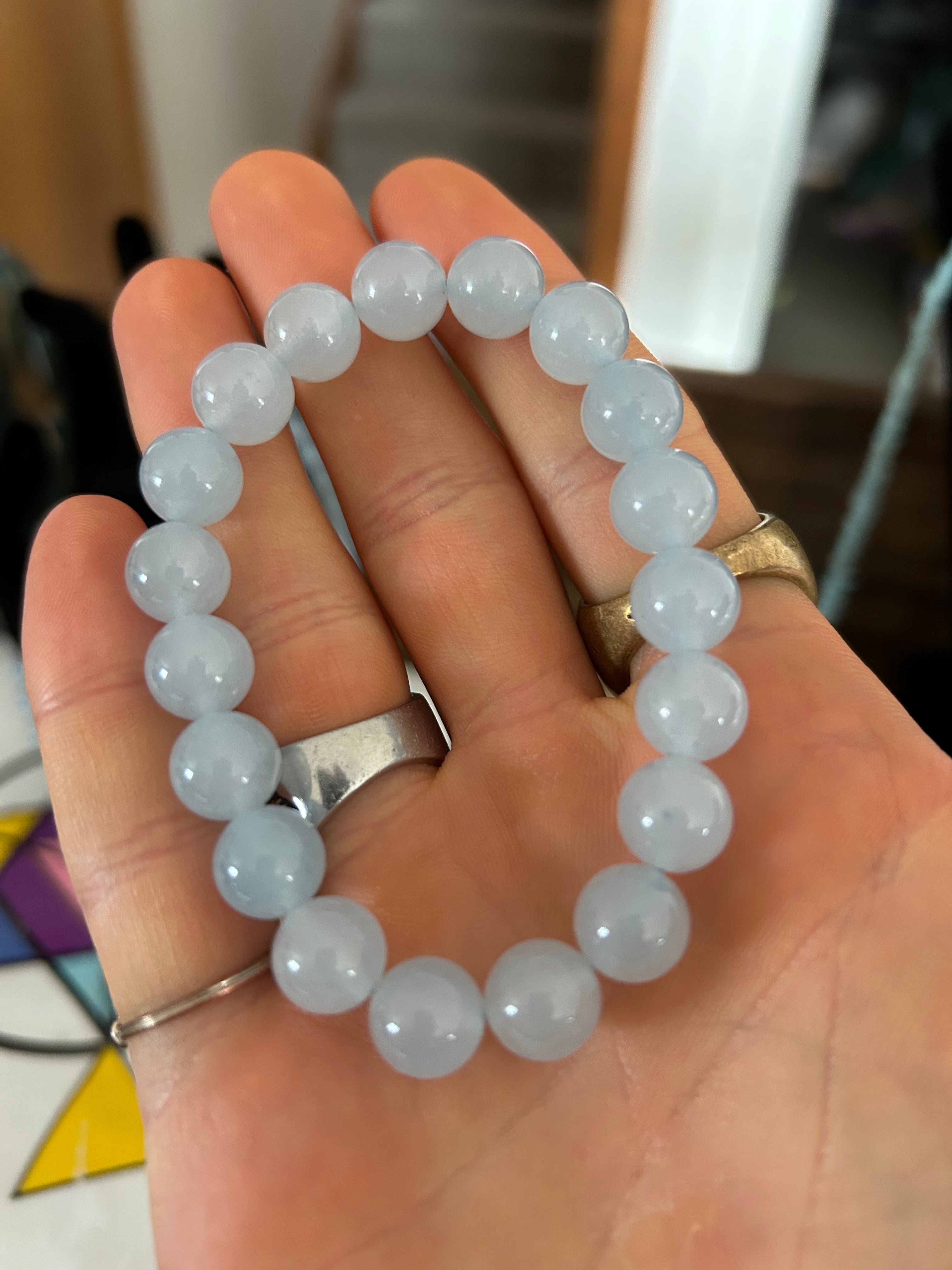 Authentic Aquamarine Crystal Bracelet (Large Size)