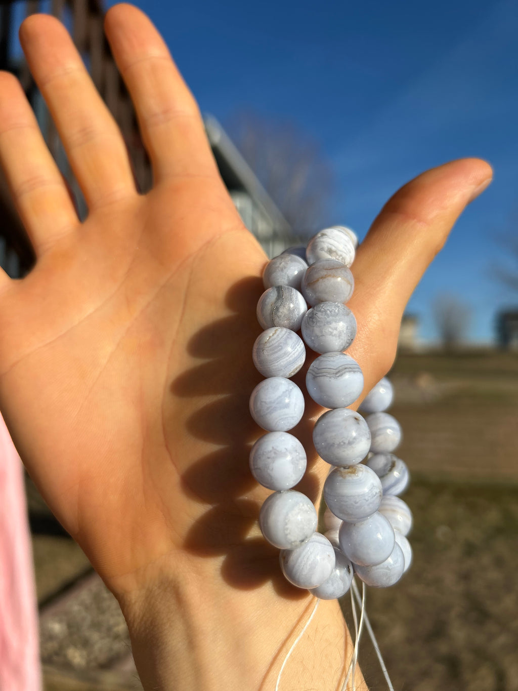 Authentic Blue Lace Agate Crystal Bracelet