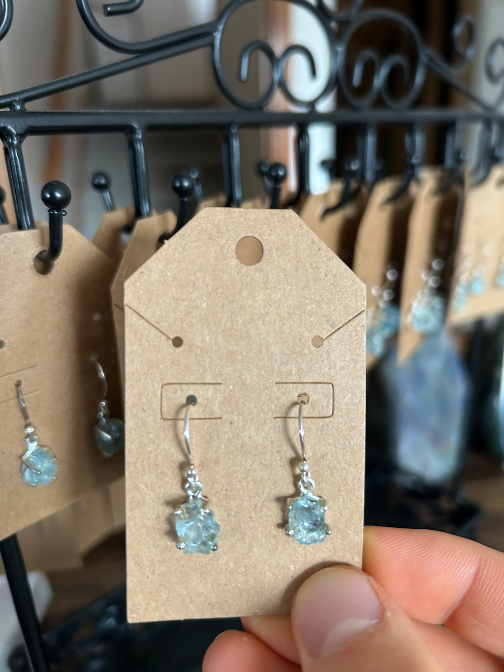 THROAT CHAKRA Authentic Aquamarine .925 Sterling Silver Earrings
