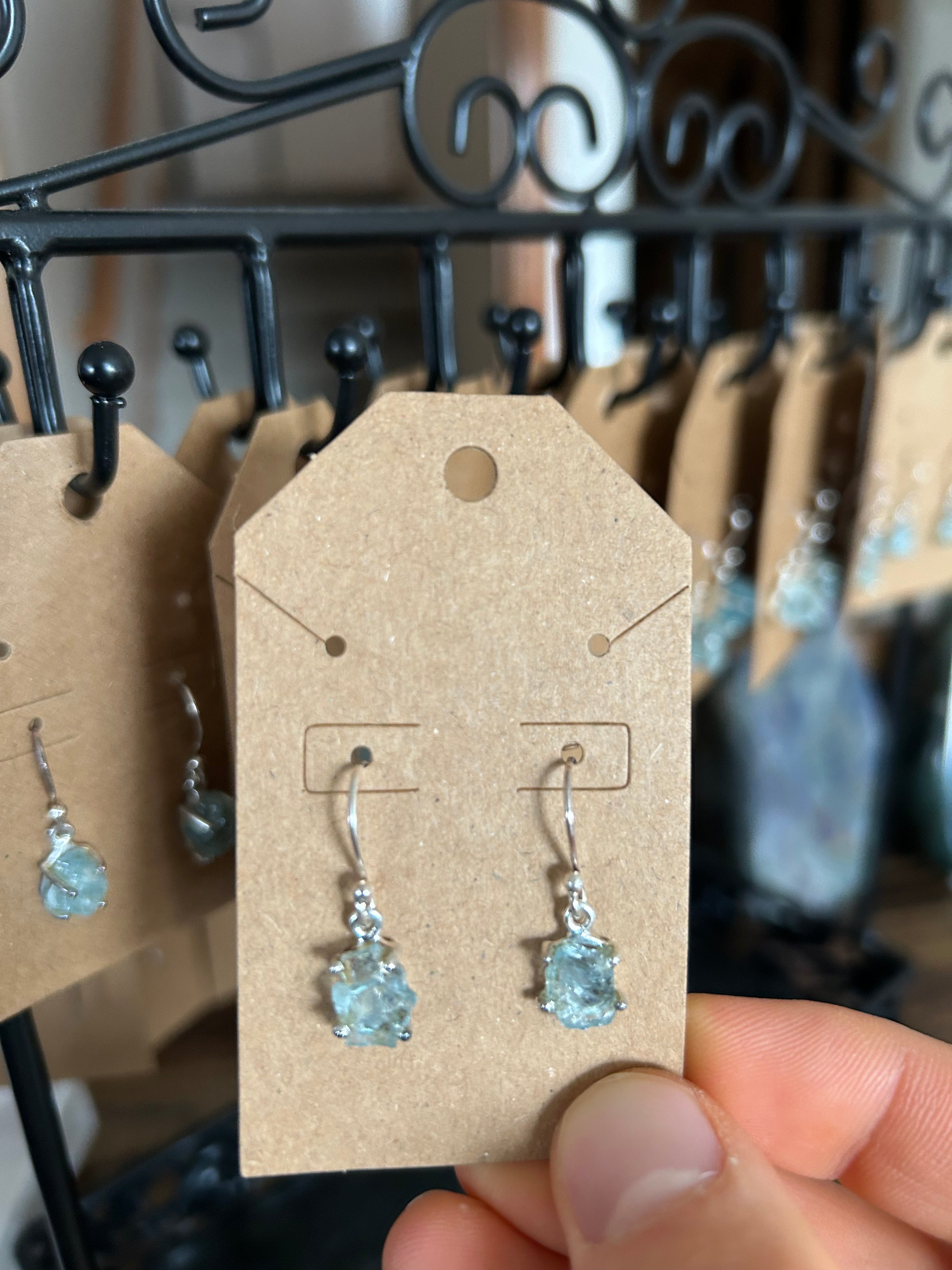 THROAT CHAKRA Authentic Aquamarine .925 Sterling Silver Earrings
