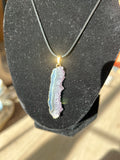 Uruguayan Amethyst Stalactite Slice Crystal Pendant with Necklace (8)