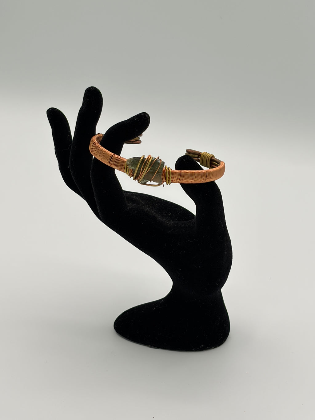 Handmade Copper-Brass Bracelet with Moldavite