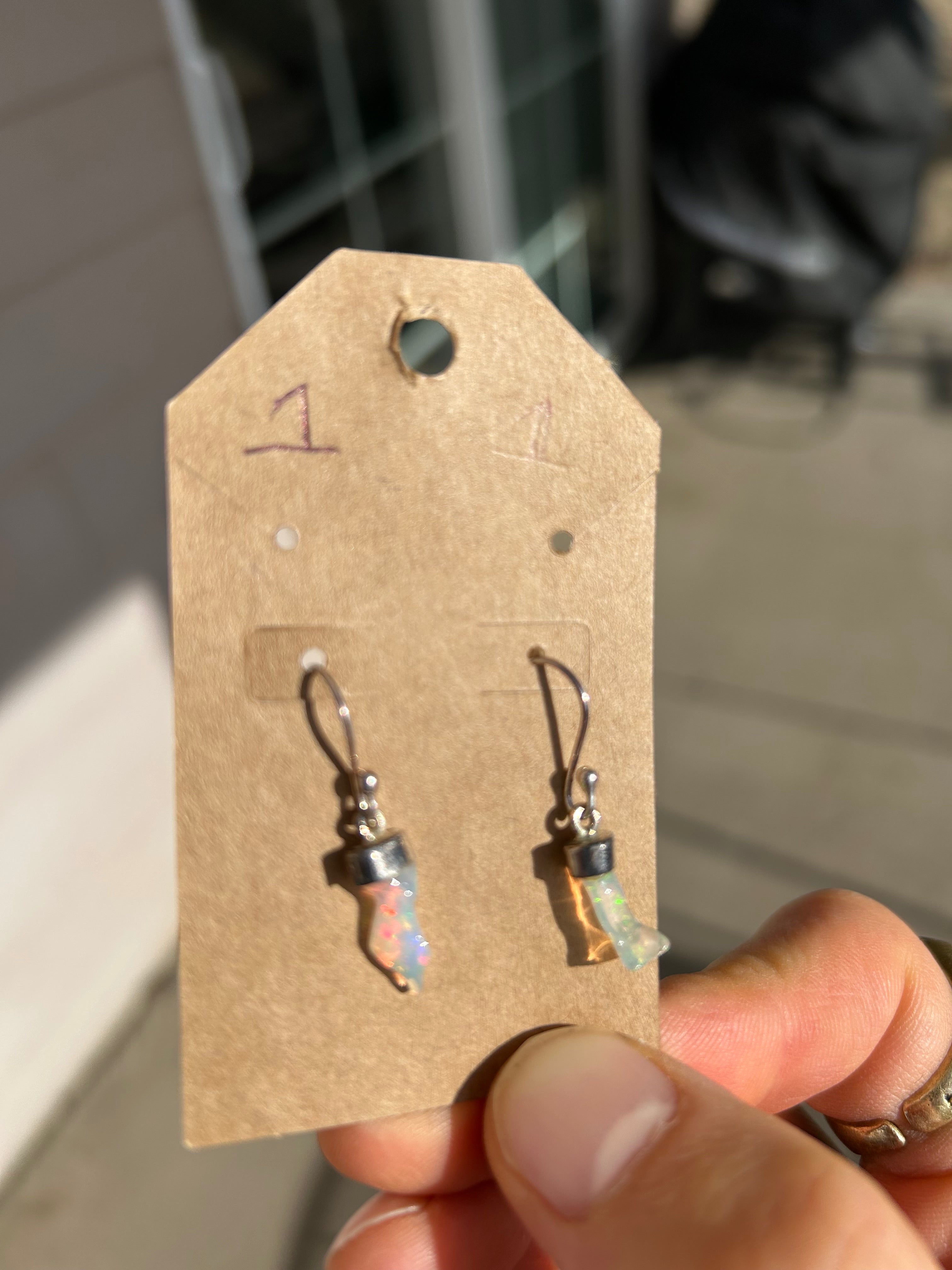 Authentic Ethiopian Opal Earrings .925 Sterling Silver