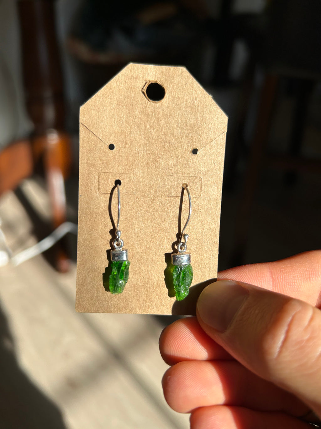 HEART CHAKRA Detox Authentic Chrome Diopside .925 Sterling Silver Earrings