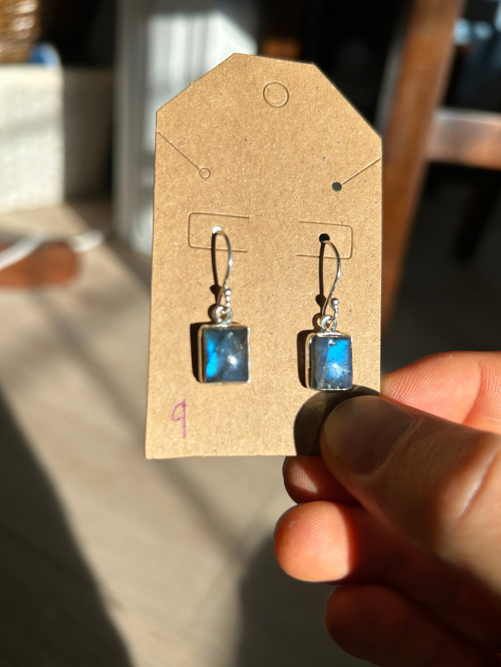 Authentic STUNNING Labradorite Earrings .925 Silver