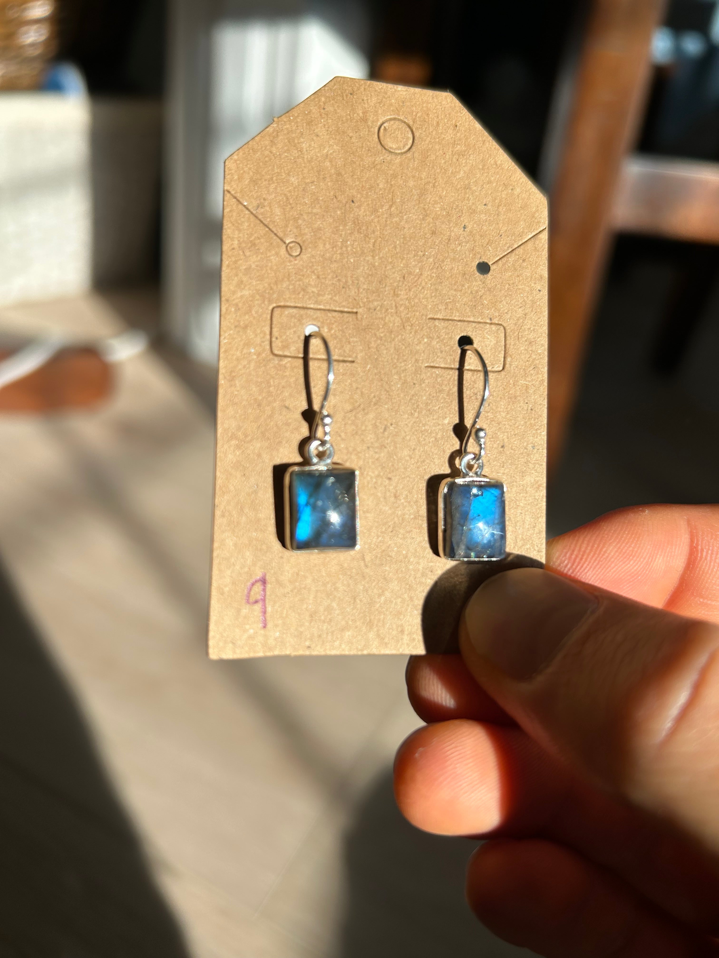 Authentic STUNNING Labradorite Earrings .925 Silver