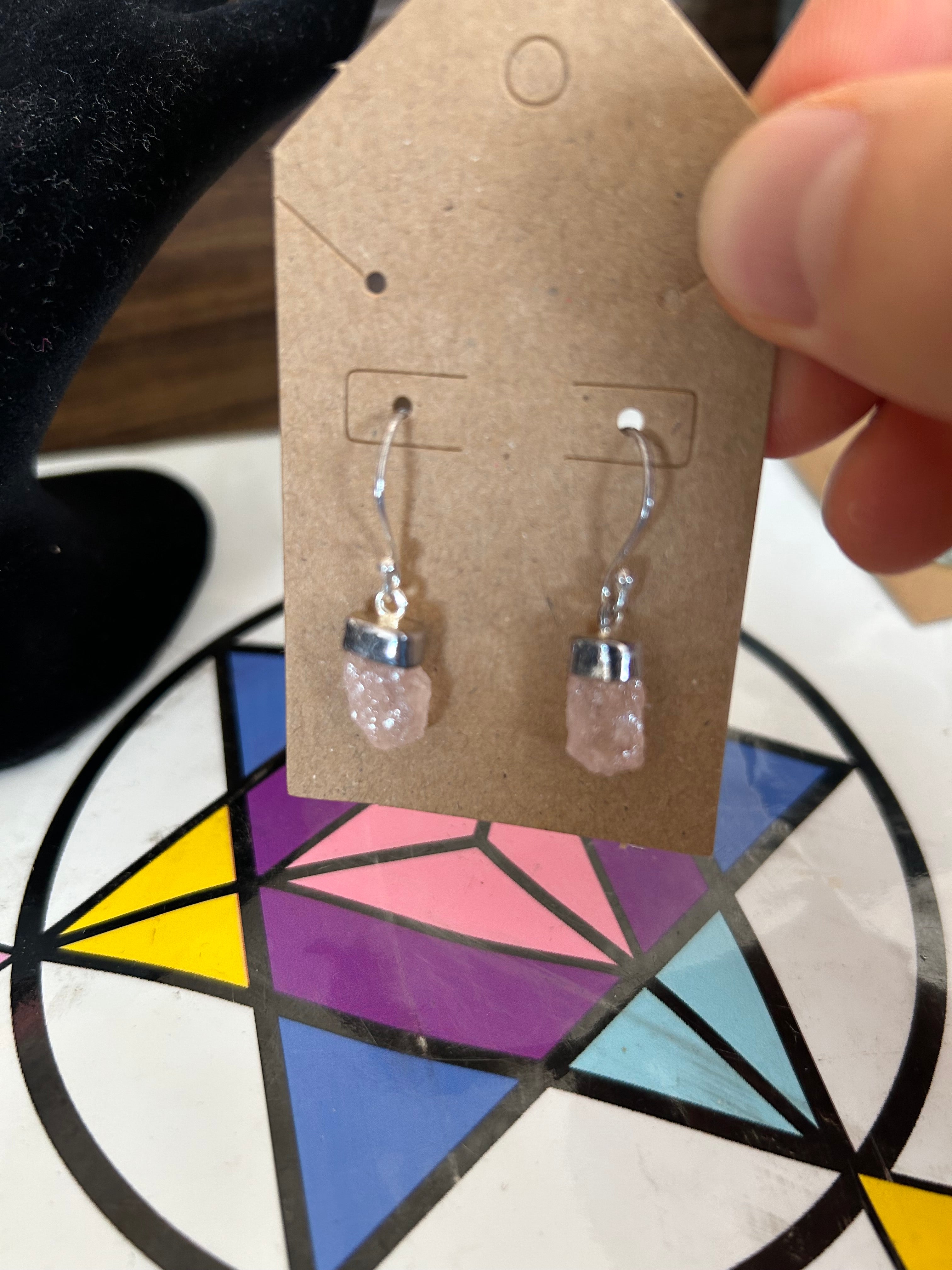 Authentic Pink Morganite Earrings .925 Silver