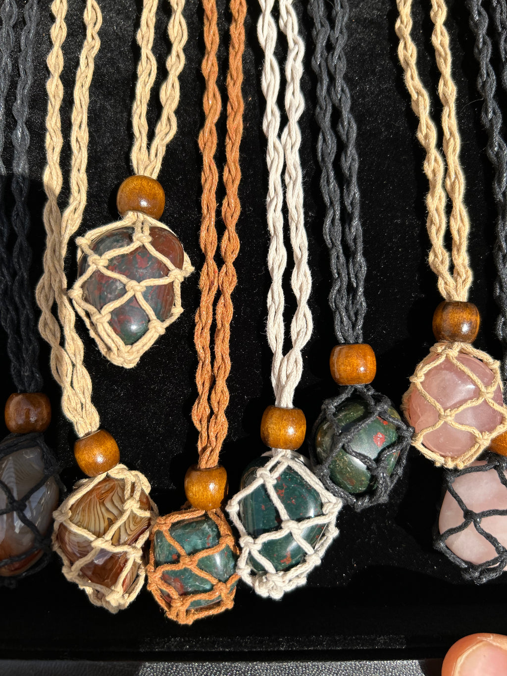 Bloodstone Tumble Crystal Adjustable Necklace