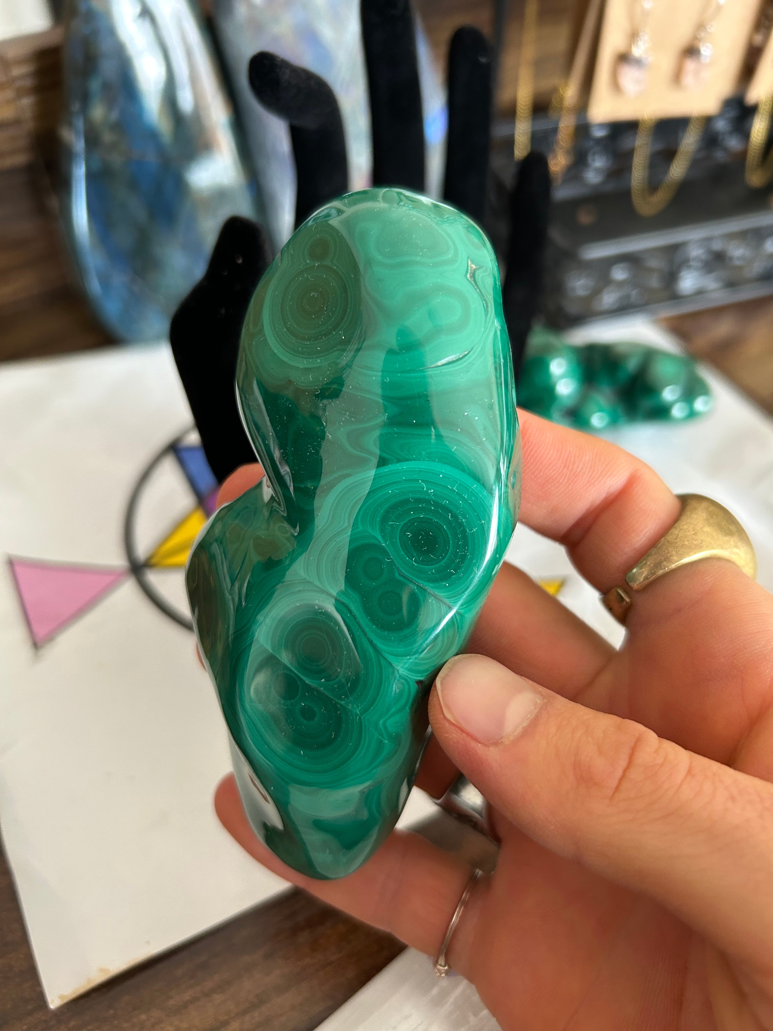 Authentic Polished Malachite Crystal Free Form