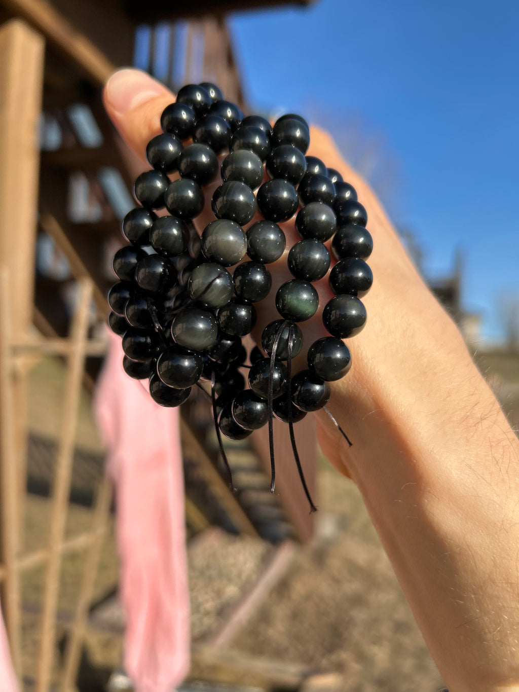 Flashy Rainbow Obsidian Bracelet