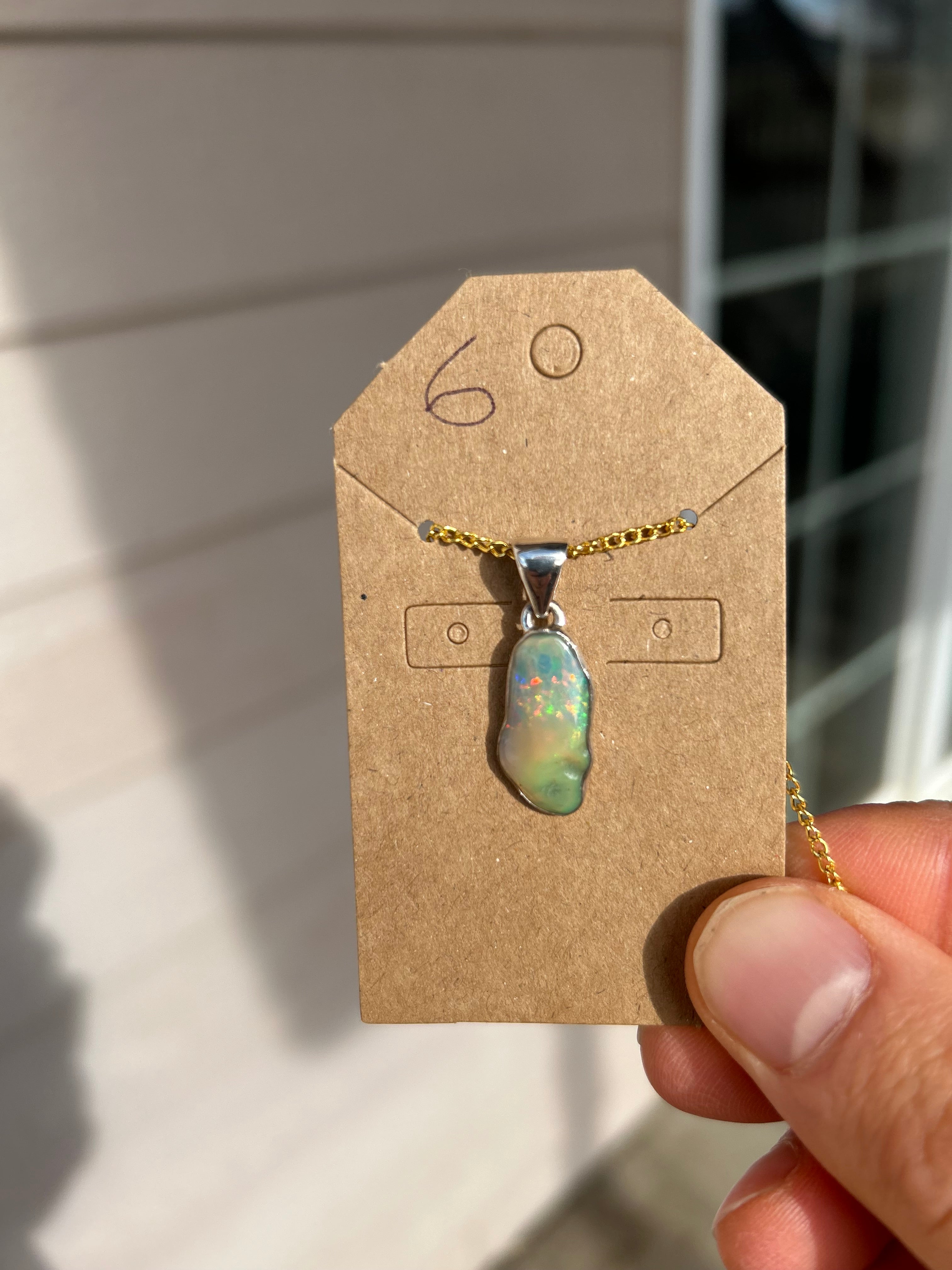Authentic Ethiopian Opal .925 Sterling Silver Pendant and Necklace