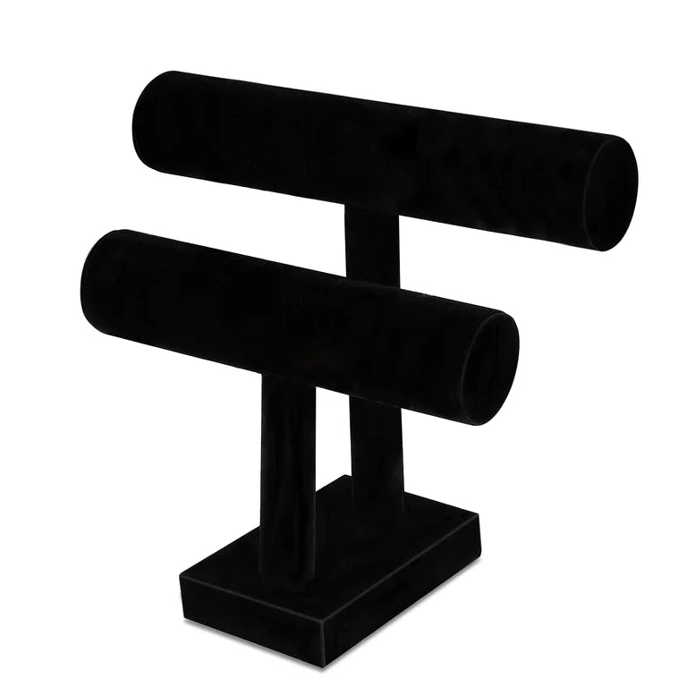 Two Tier Black Velvet Stand