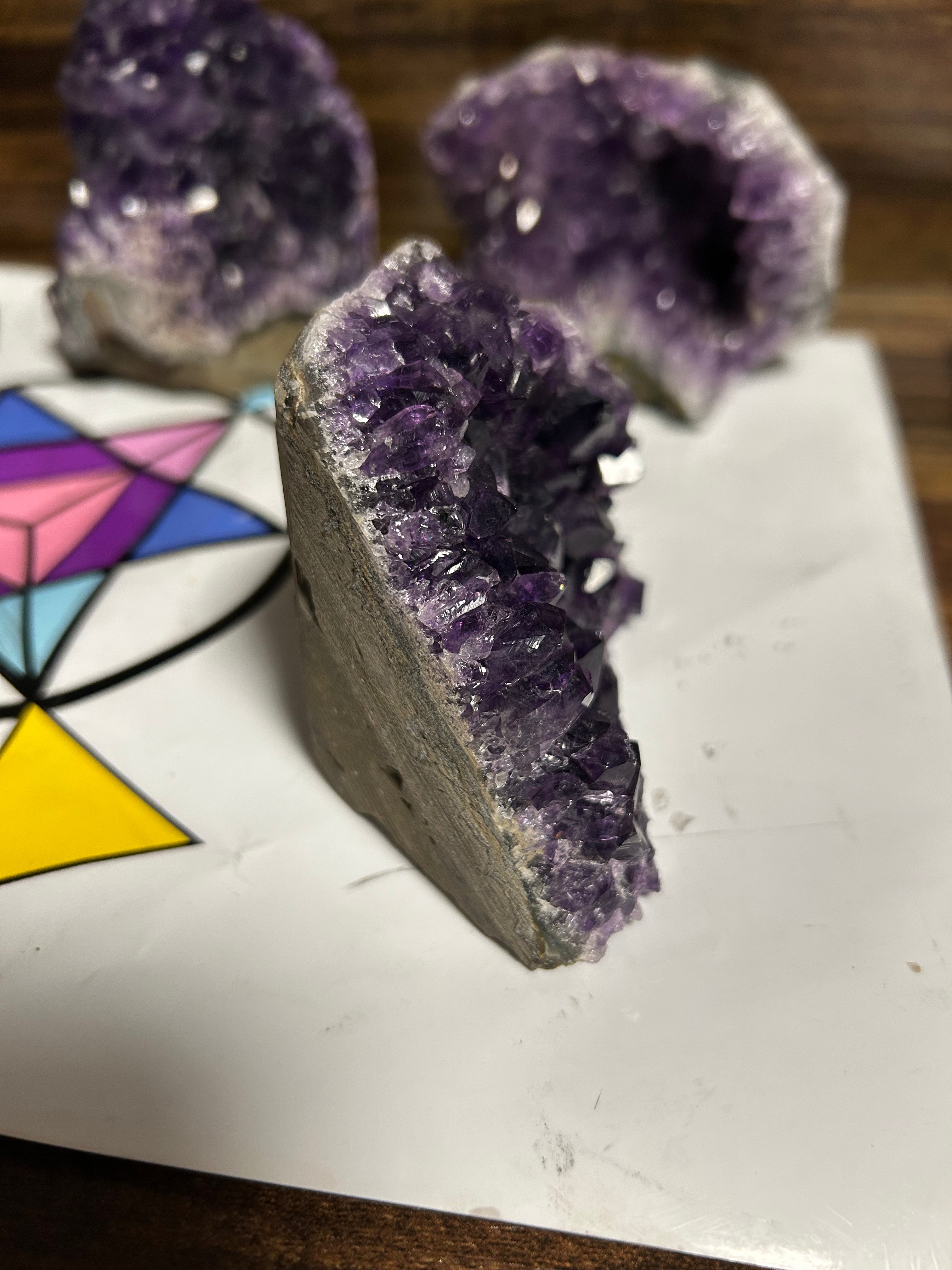 Small Amazing Uruguayan Amethyst Cut Base