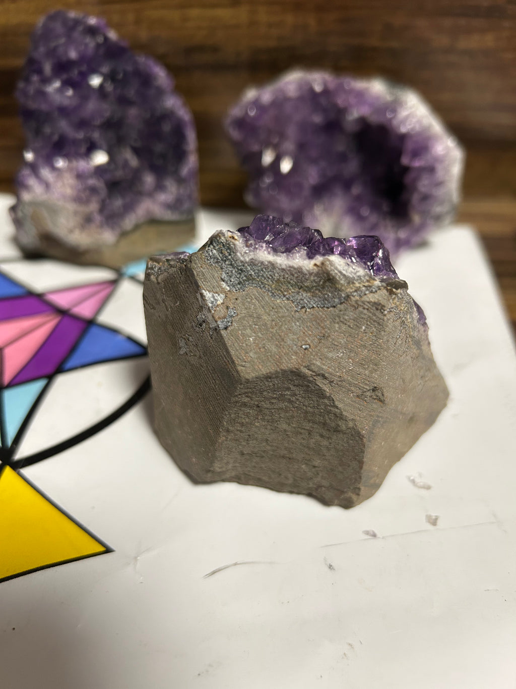 Small Amazing Uruguayan Amethyst Cut Base