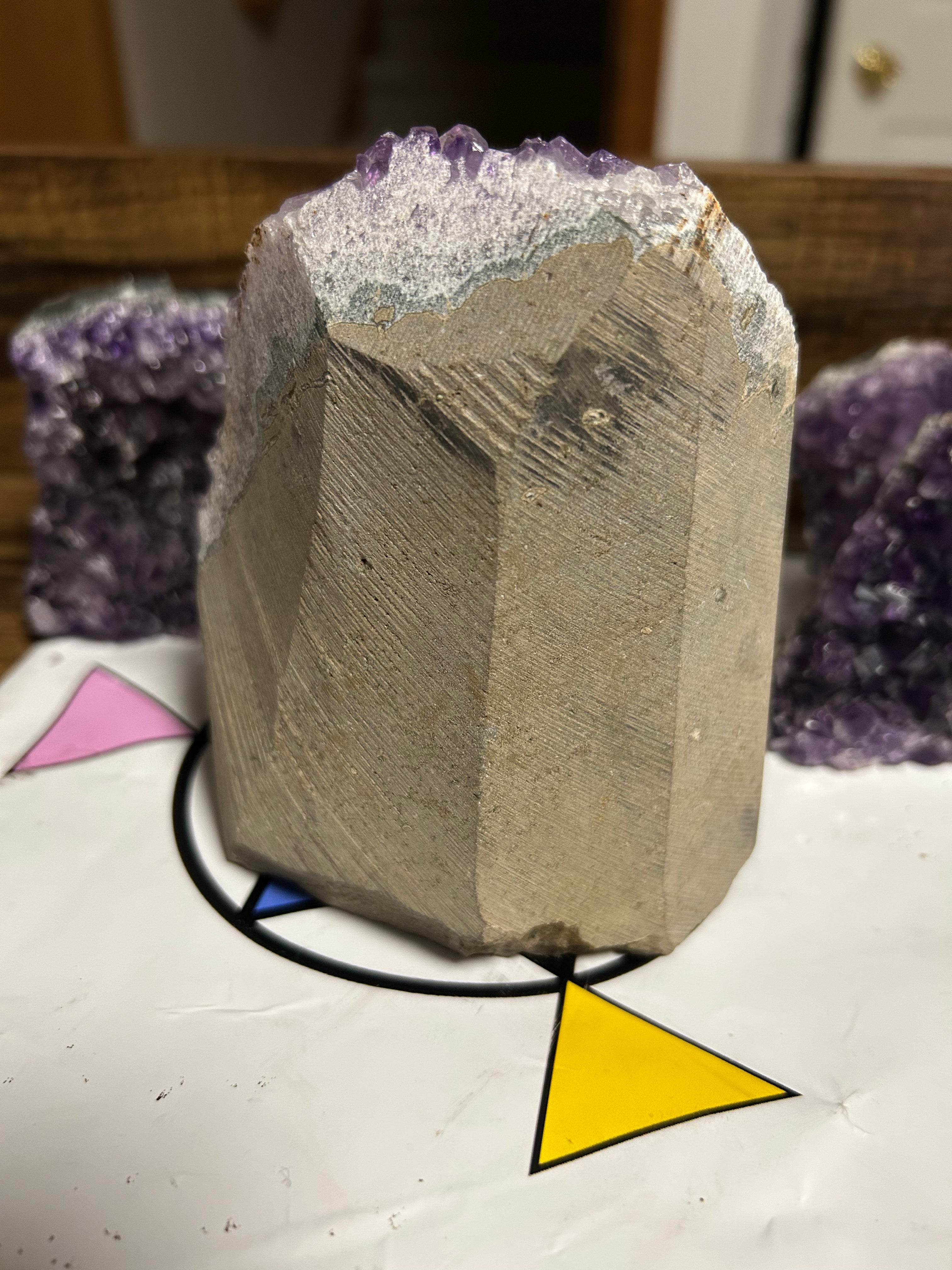 Amazing Uruguayan Amethyst Cut Base